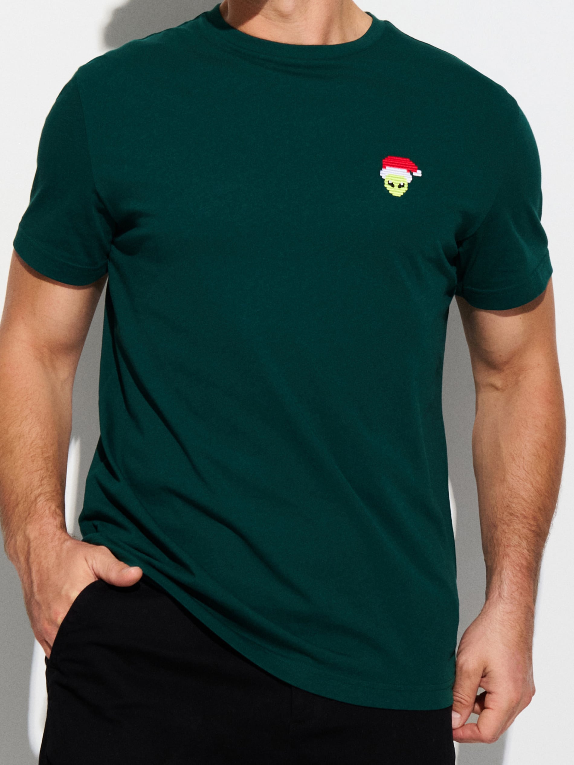 Sinsay - Βαμβακερό μπλουζάκι με στάμπα - σκουρο τιρκουαζ φωτογραφία