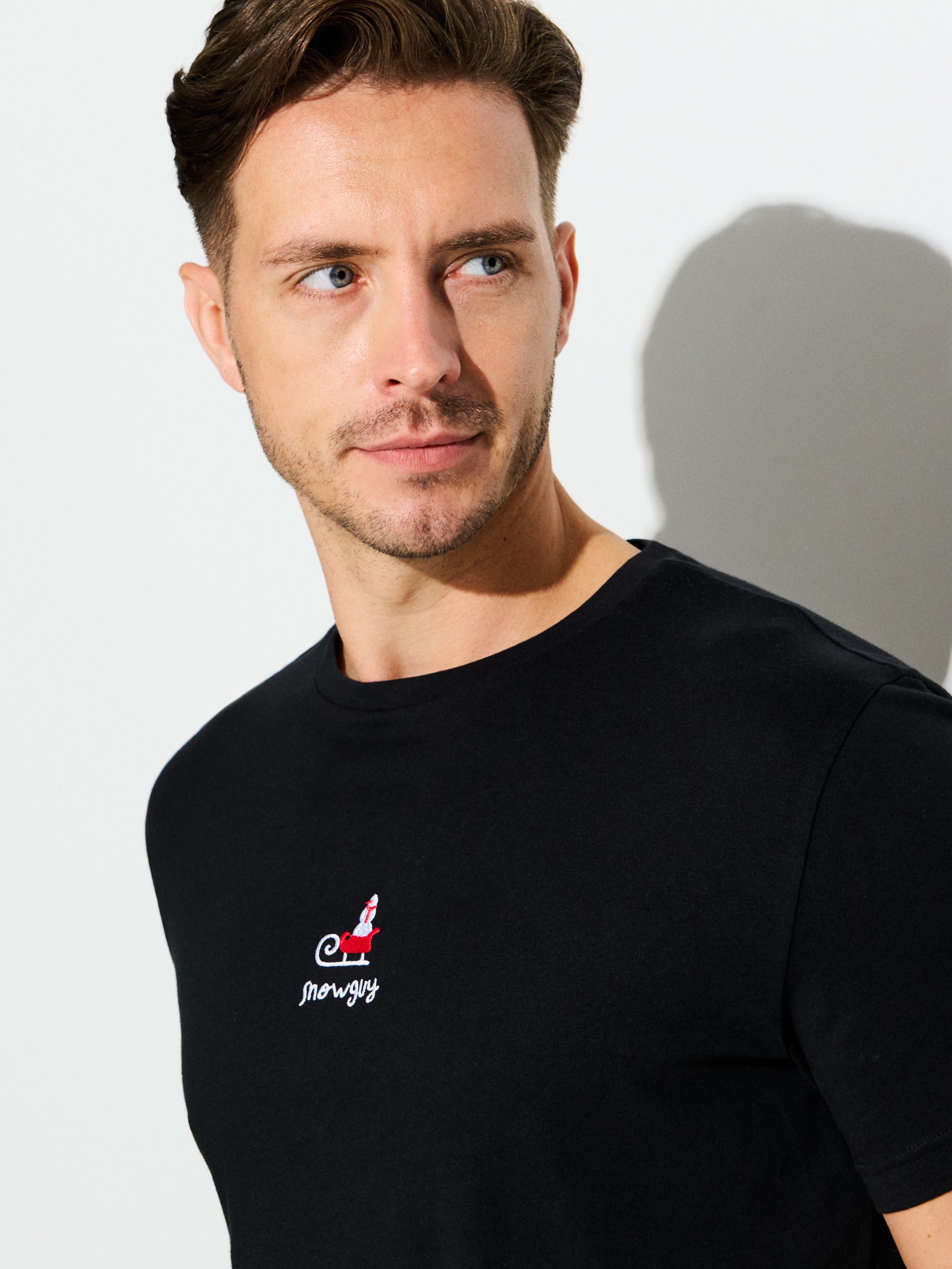 Sinsay - Βαμβακερό μπλουζάκι με στάμπα - μαυρο φωτογραφία