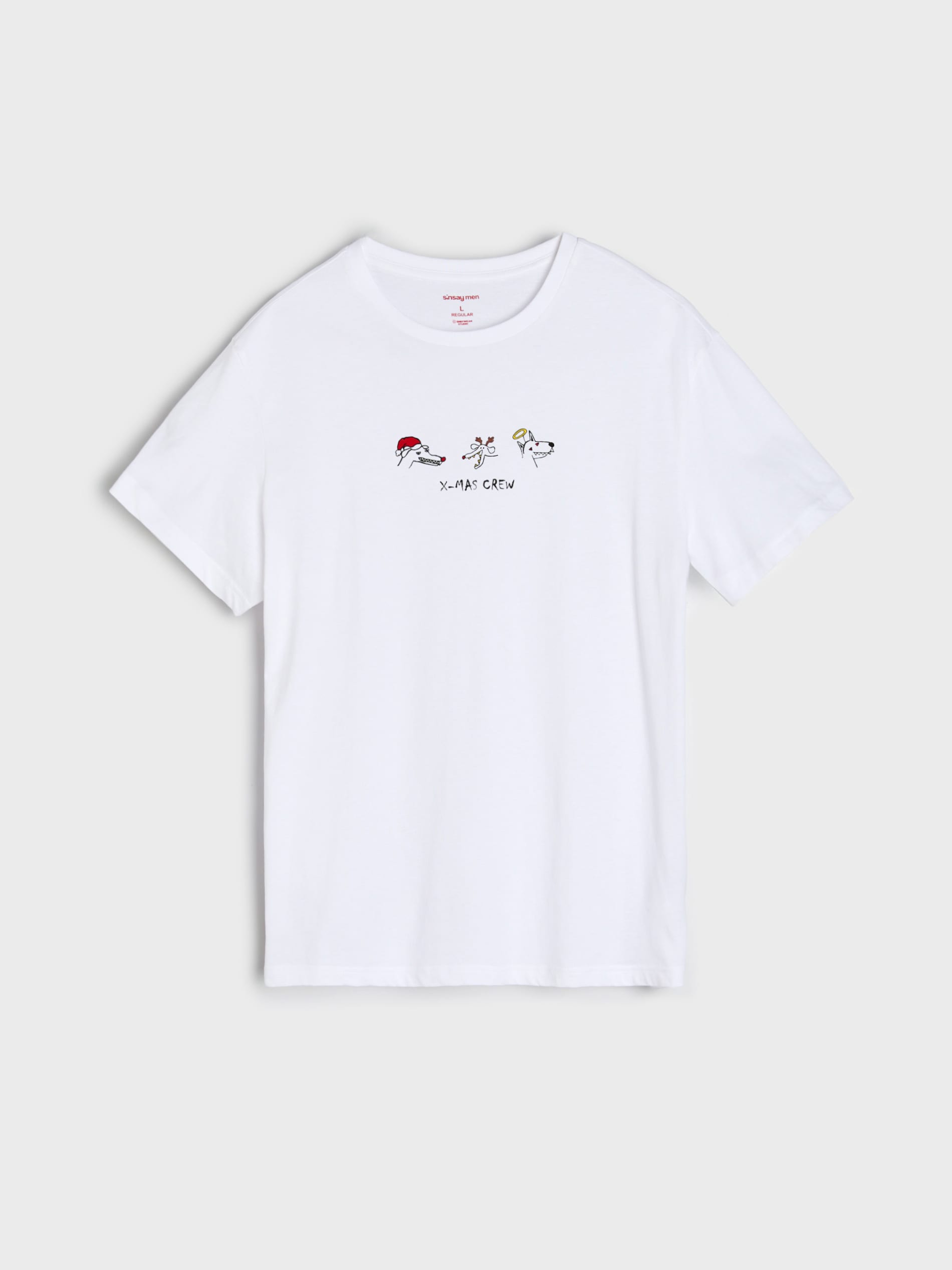 Sinsay - Κανονικό βαμβακερό t-shirt - λευκο φωτογραφία