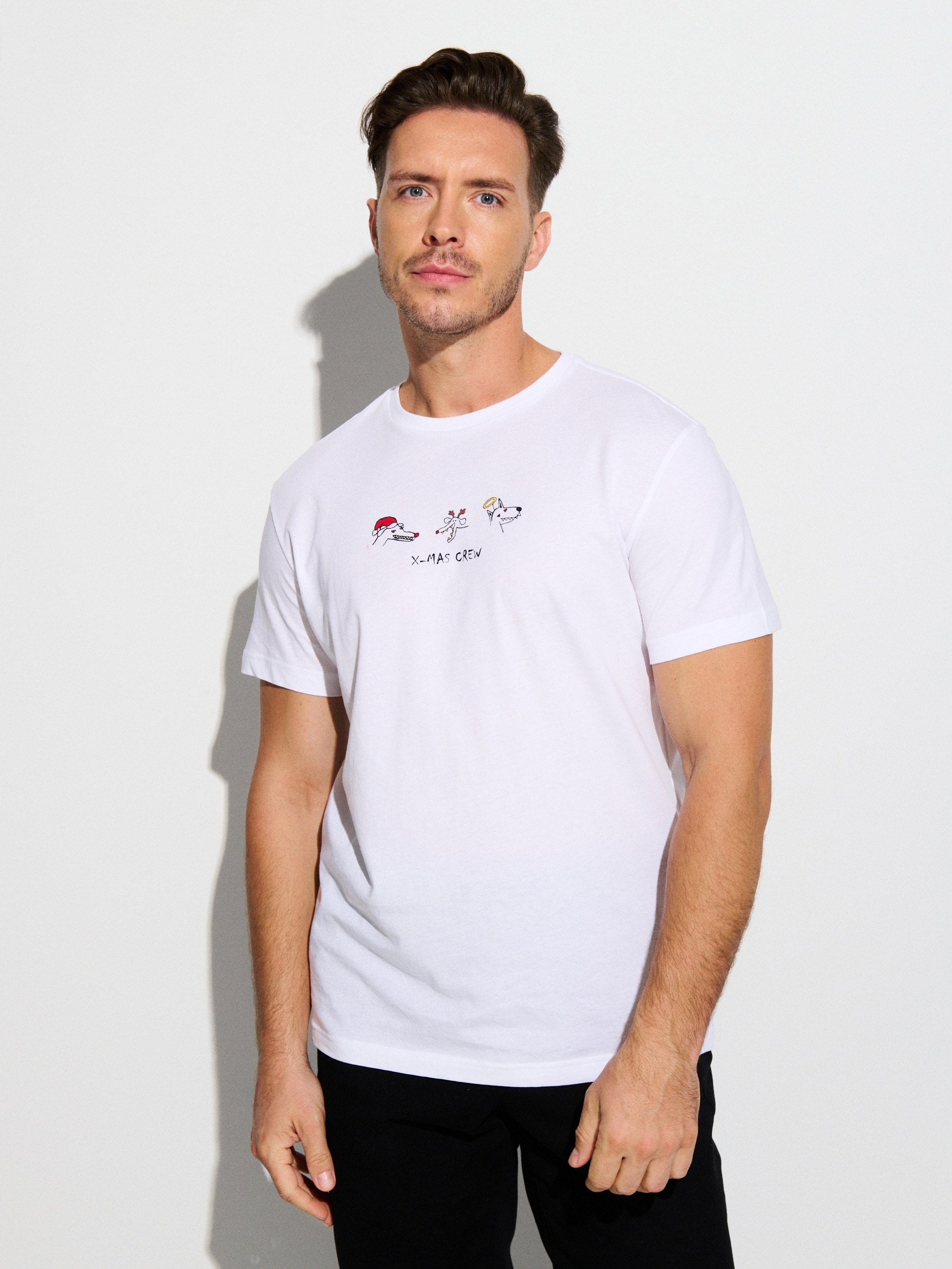 Sinsay - Κανονικό βαμβακερό t-shirt - λευκο φωτογραφία