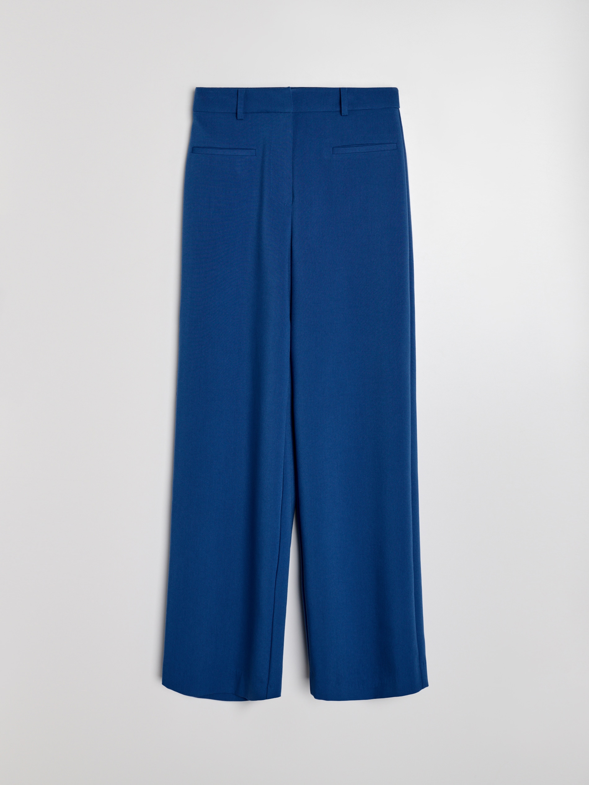 Sinsay - Spodnie wide leg z domieszką wiskozy - niebieski