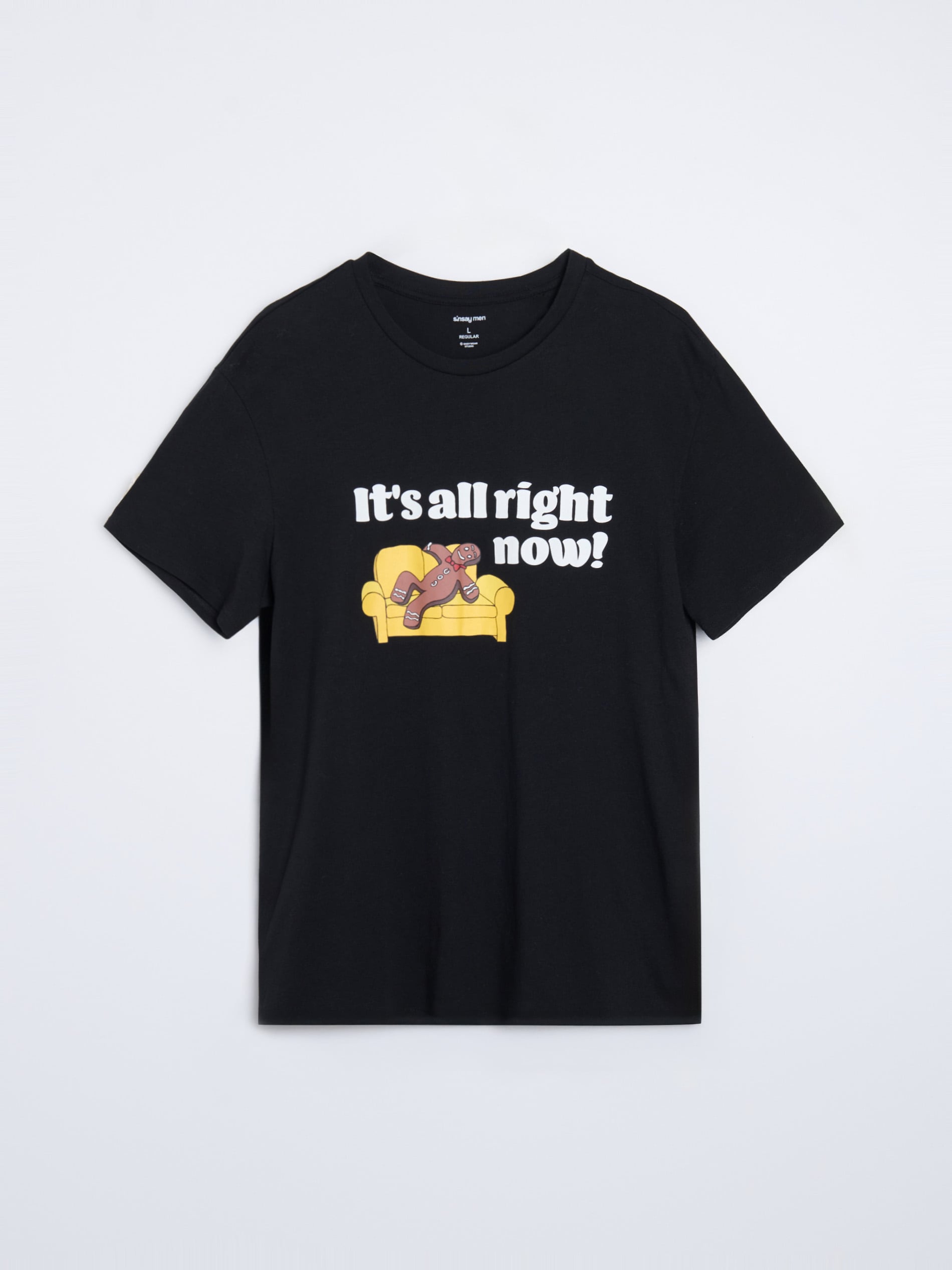 Sinsay - Βαμβακερό μπλουζάκι με στάμπα - μαυρο φωτογραφία