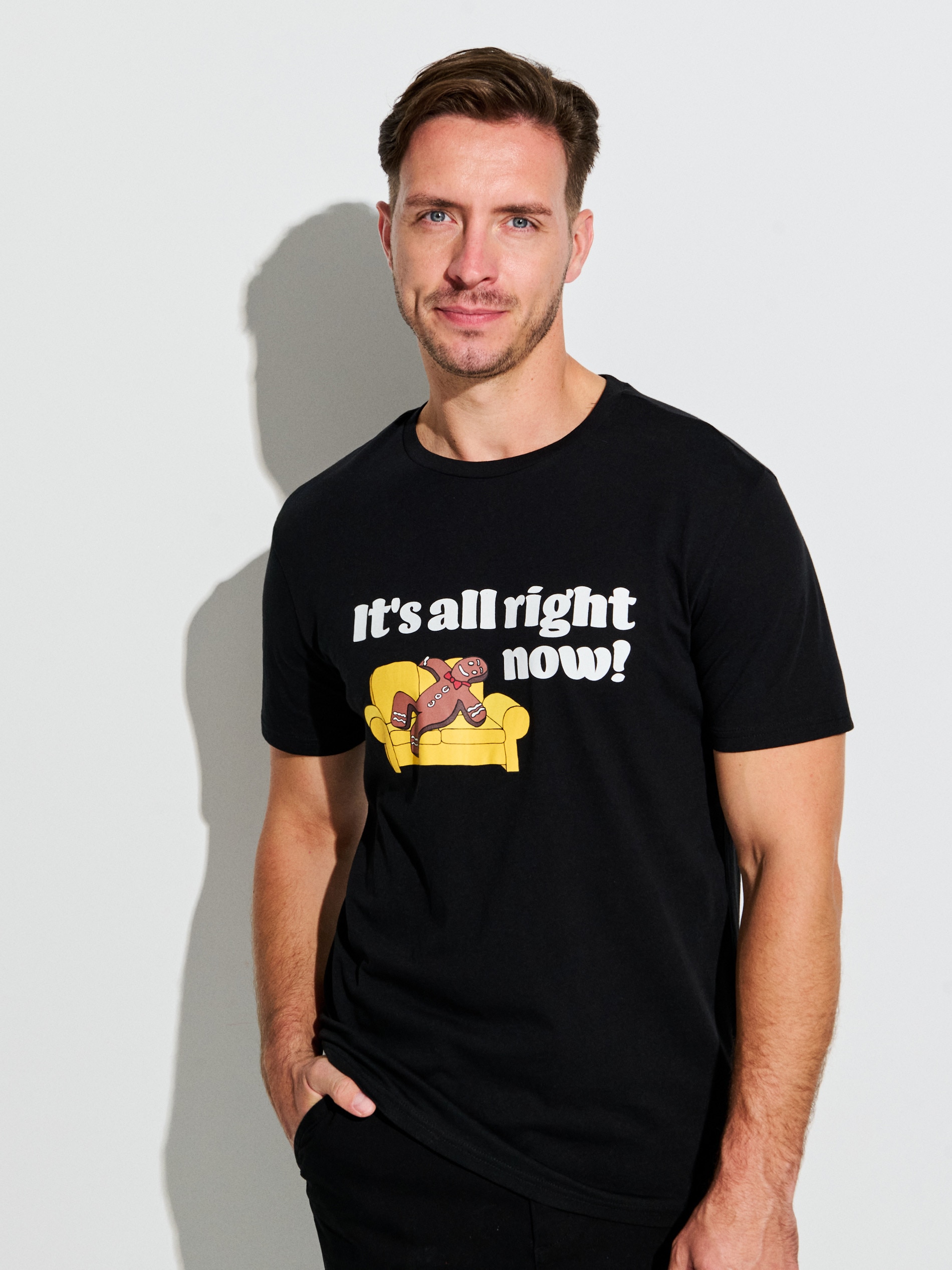 Sinsay - Βαμβακερό μπλουζάκι με στάμπα - μαυρο φωτογραφία