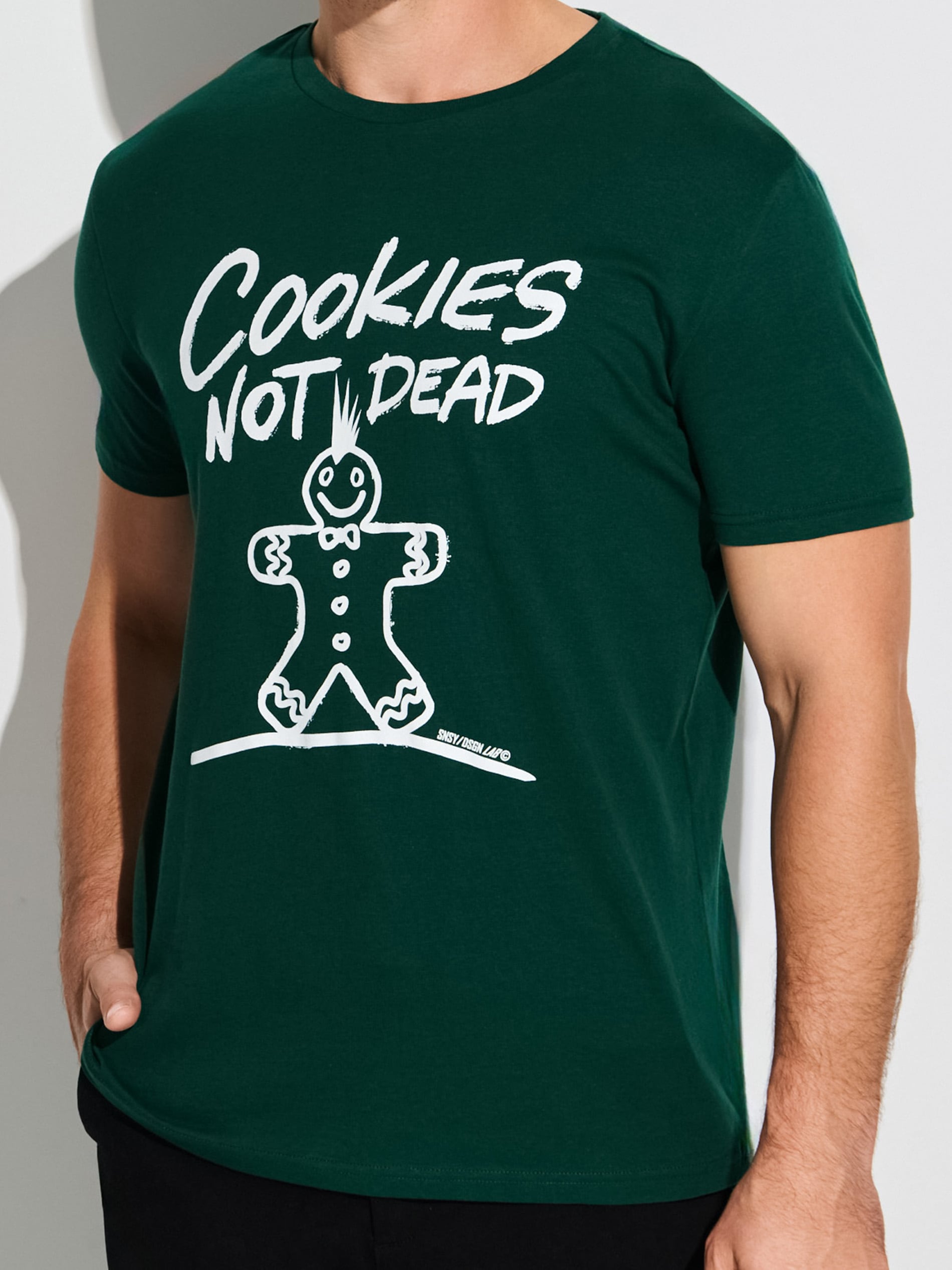 Sinsay - Βαμβακερό μπλουζάκι με στάμπα - γκρι πρασινο φωτογραφία