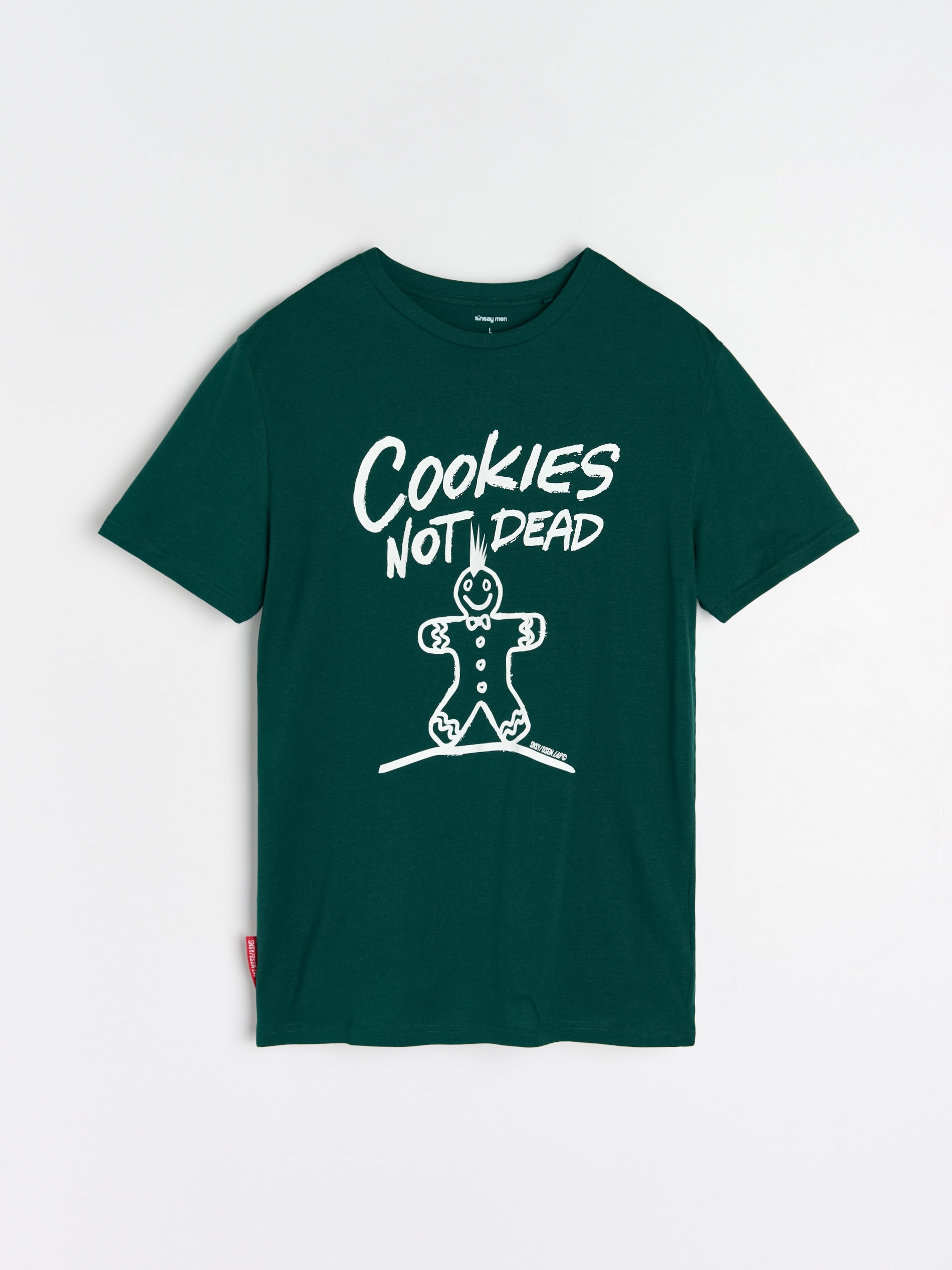 Sinsay - Βαμβακερό μπλουζάκι με στάμπα - γκρι πρασινο φωτογραφία