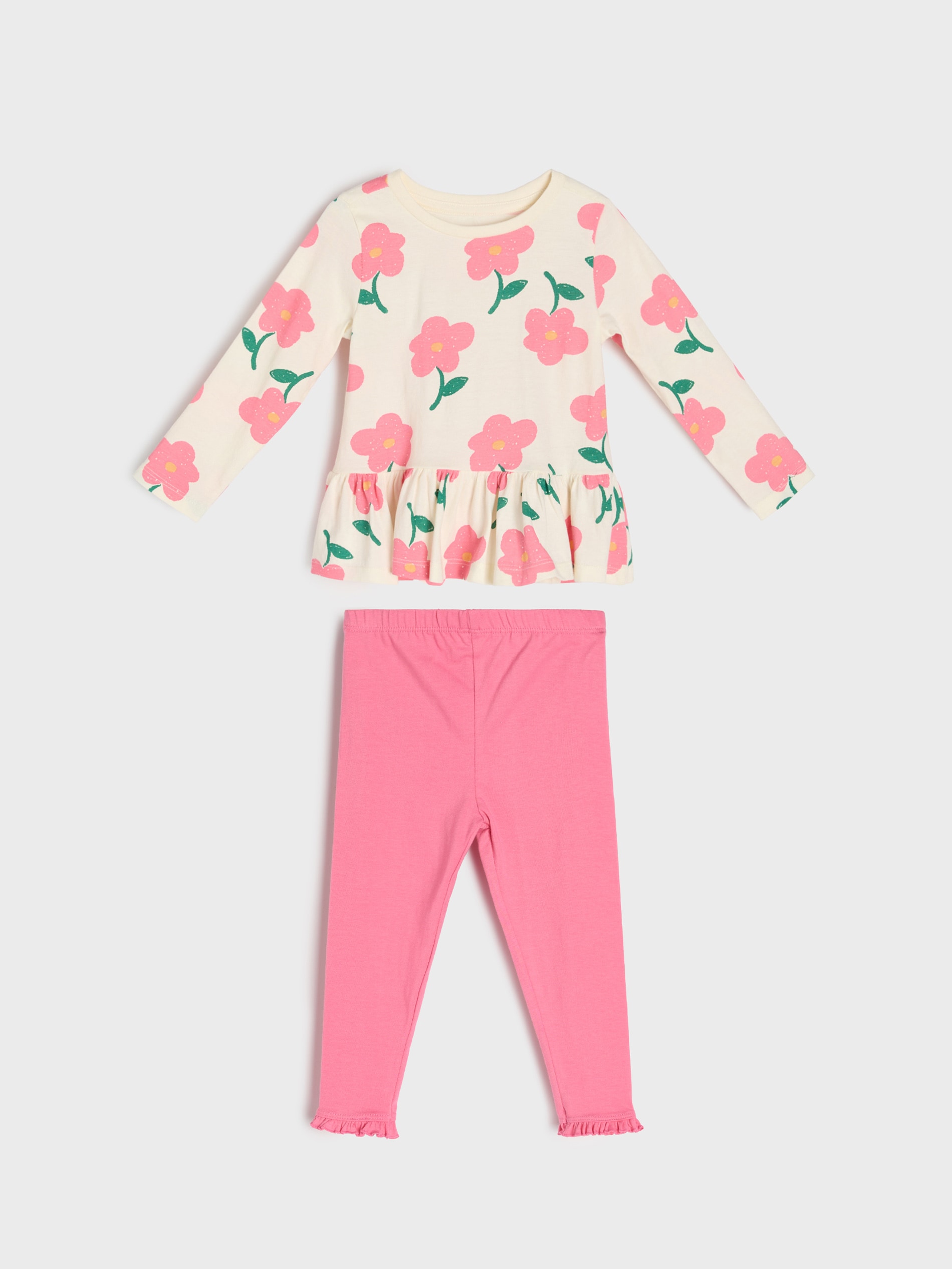 Sinsay - Zestaw bluzka i spodnie - kremowy