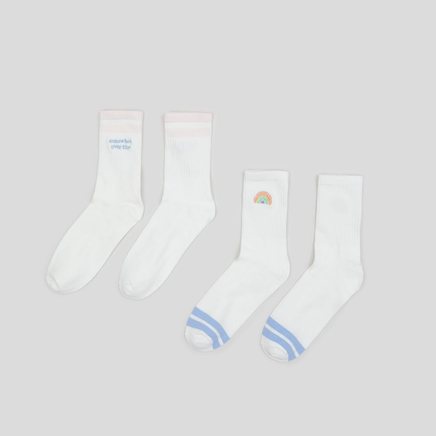 Levně Sinsay - Sada 2 párů ponožek - Krémová