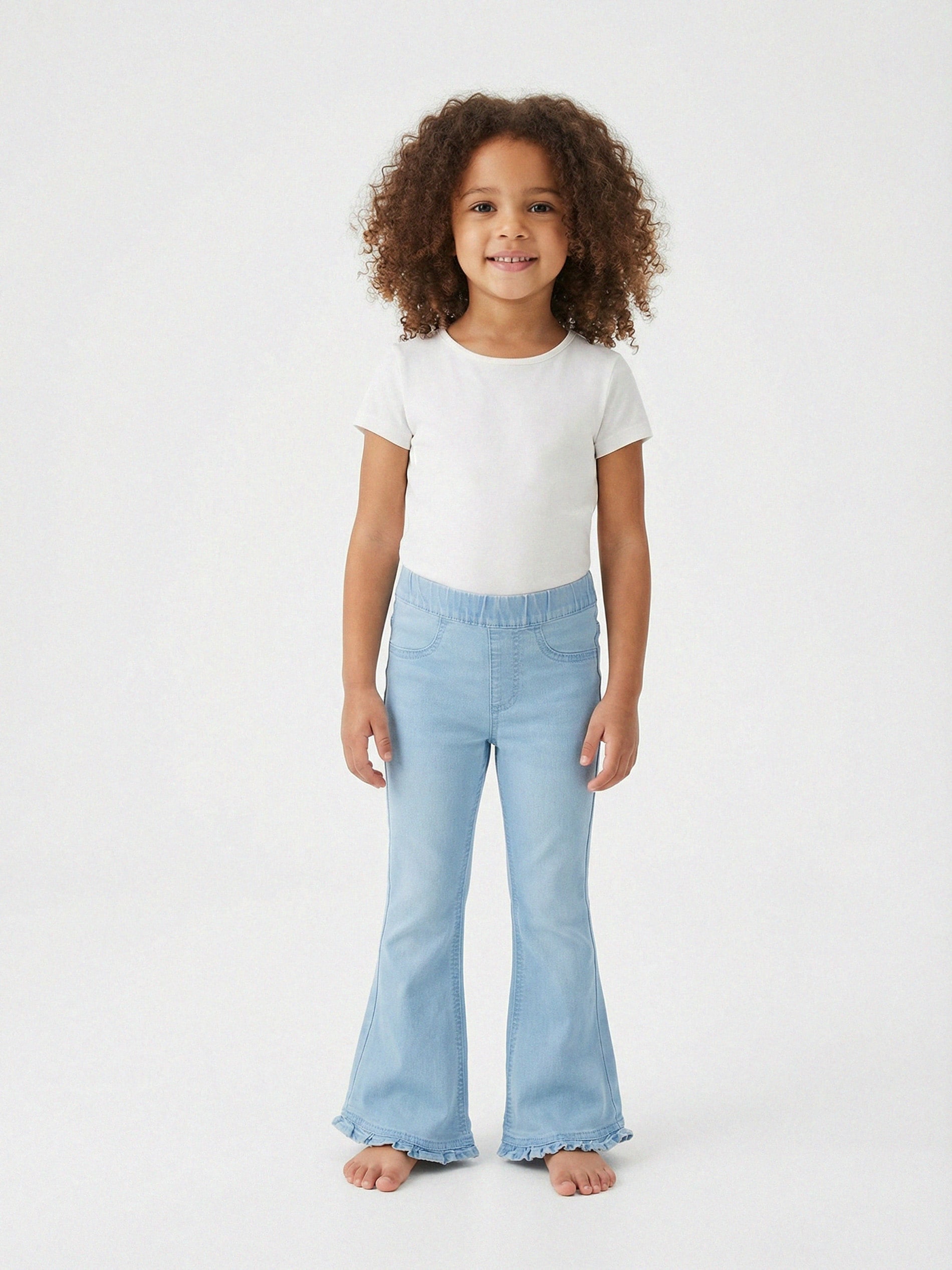 Sinsay - Jeansy flare z efektem sprania - niebieski