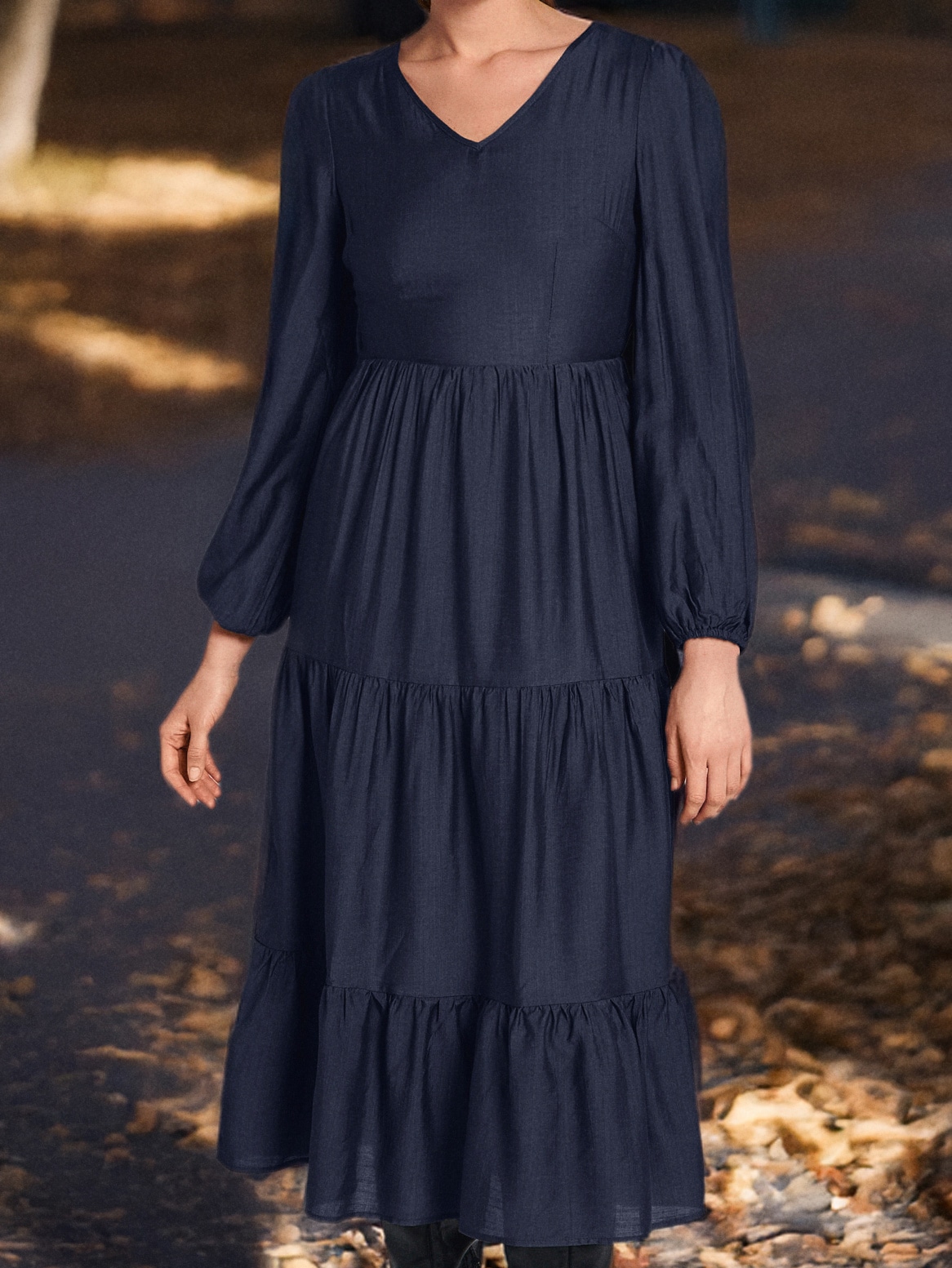 Sinsay - Sukienka midi z efektem stopniowania - mid blue