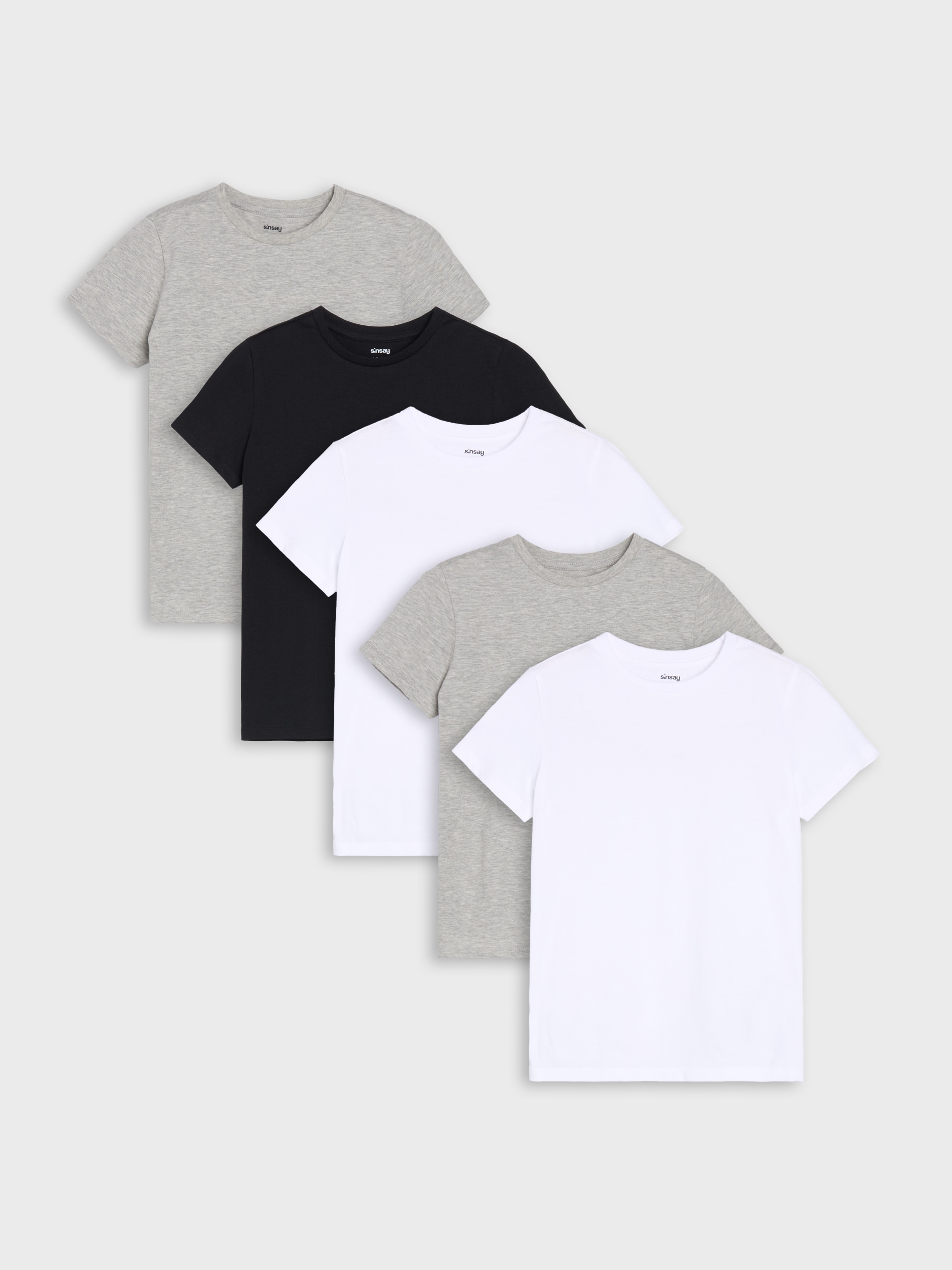 Sinsay - Koszulki basic 5 pack - wielobarwny