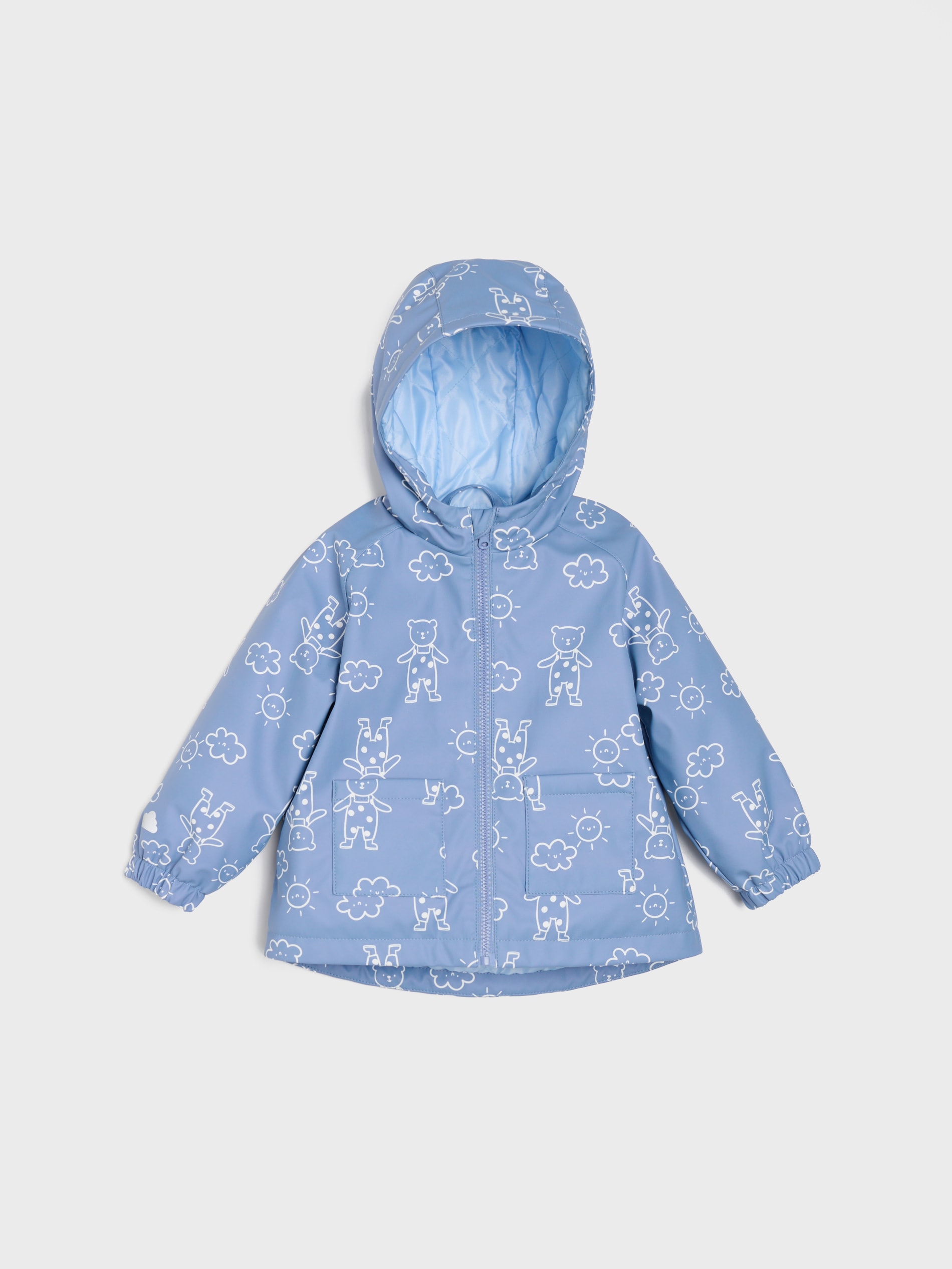 Sinsay - Kurtka wodoodporna softshell z kapturem z odblaskowymi elementami - mid blue