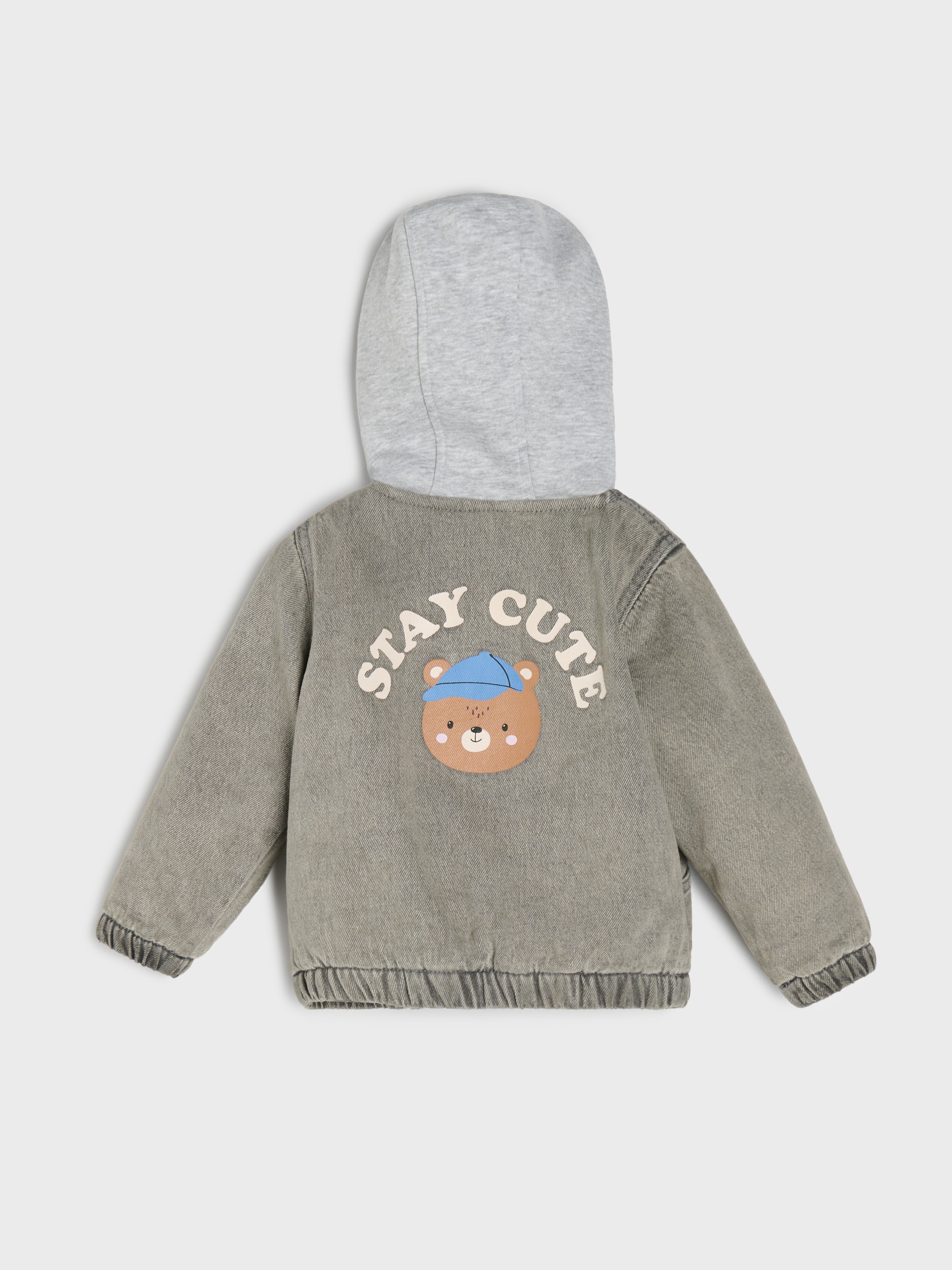 Sinsay - Kurtka jeansowa z kapturem - szary