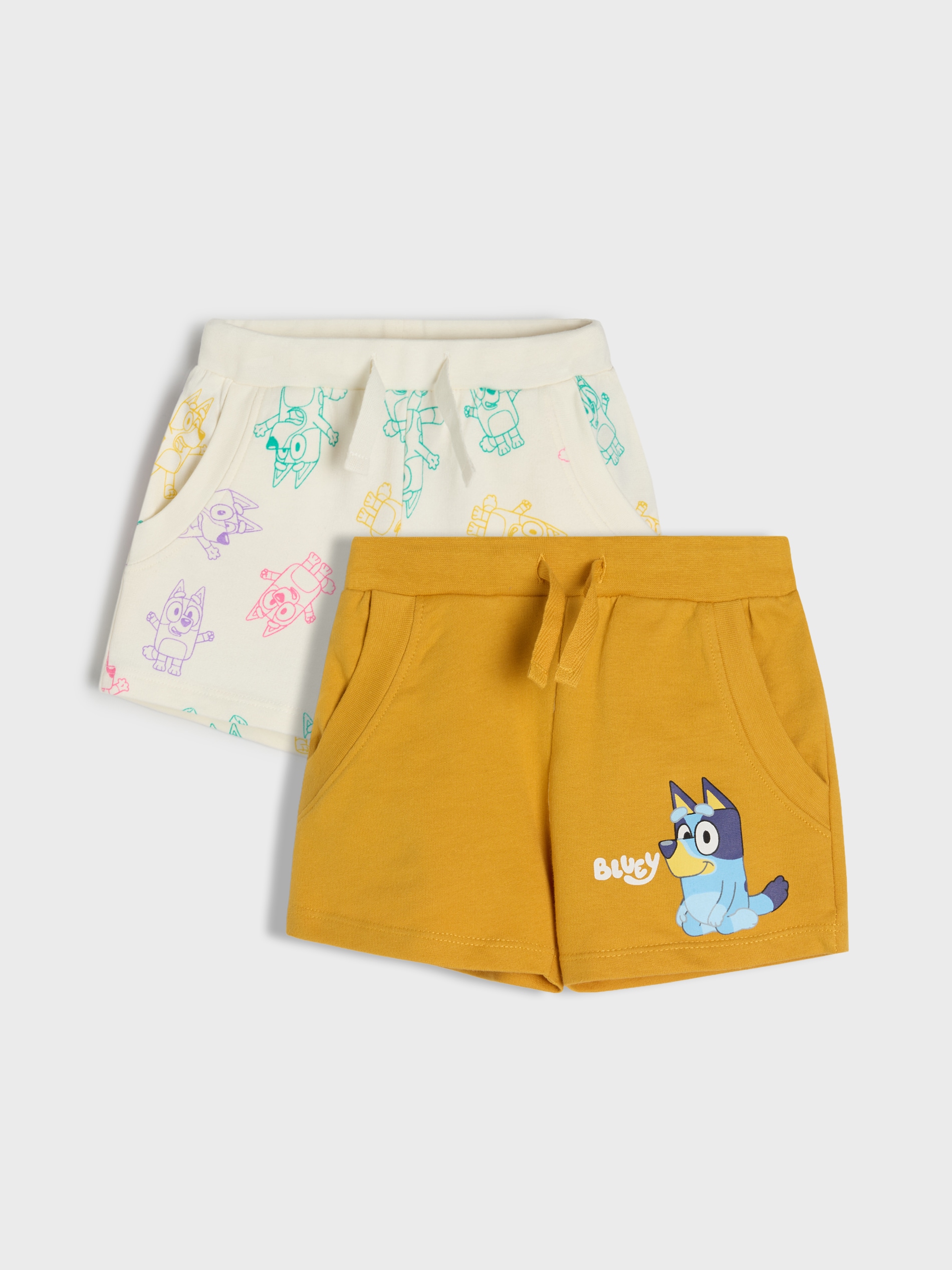 Sinsay - Bawełniane szorty 2 pack Bluey - żółty