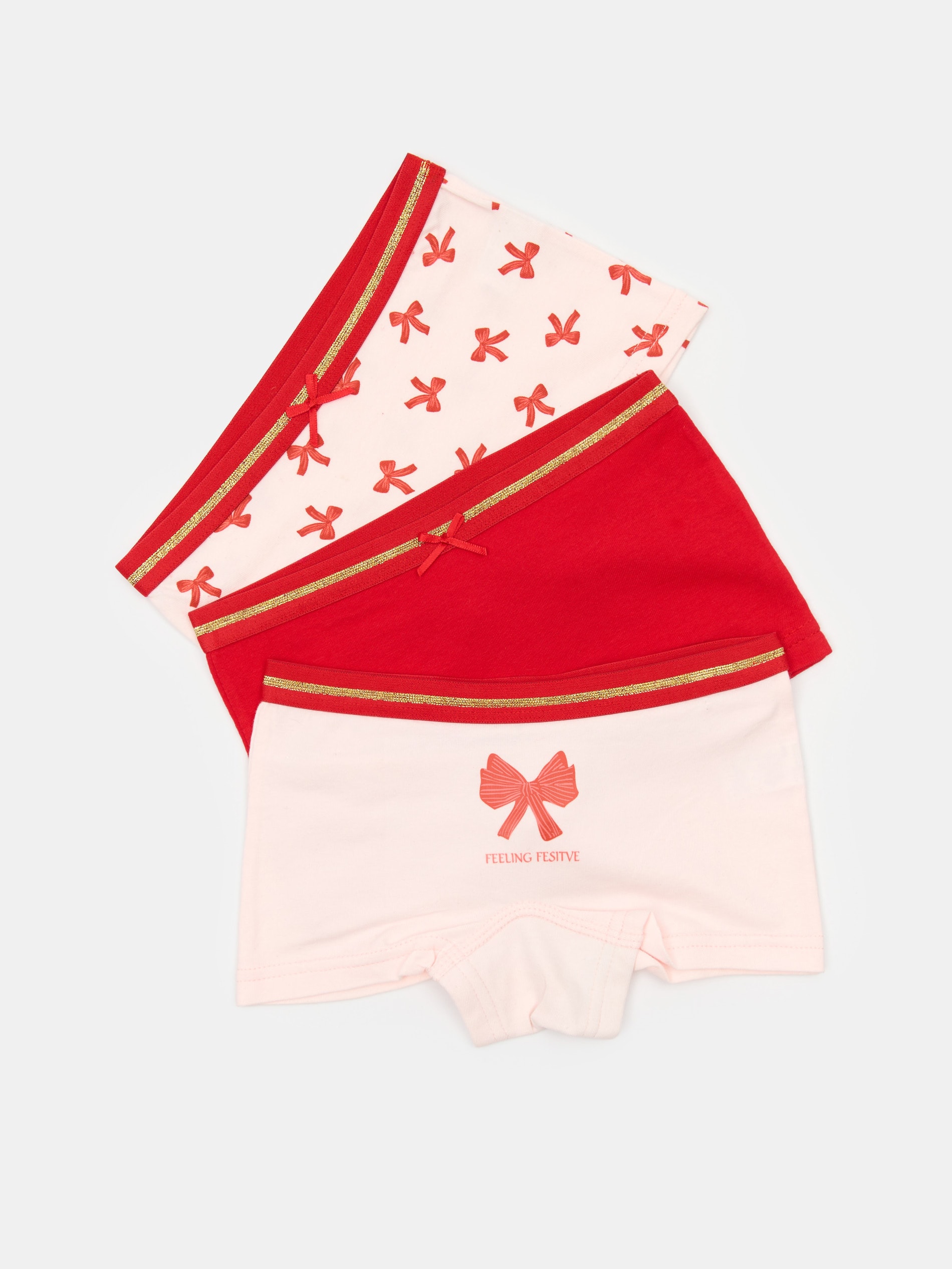 Sinsay - Majtki z motywem świąteczym 3 pack - wielobarwny