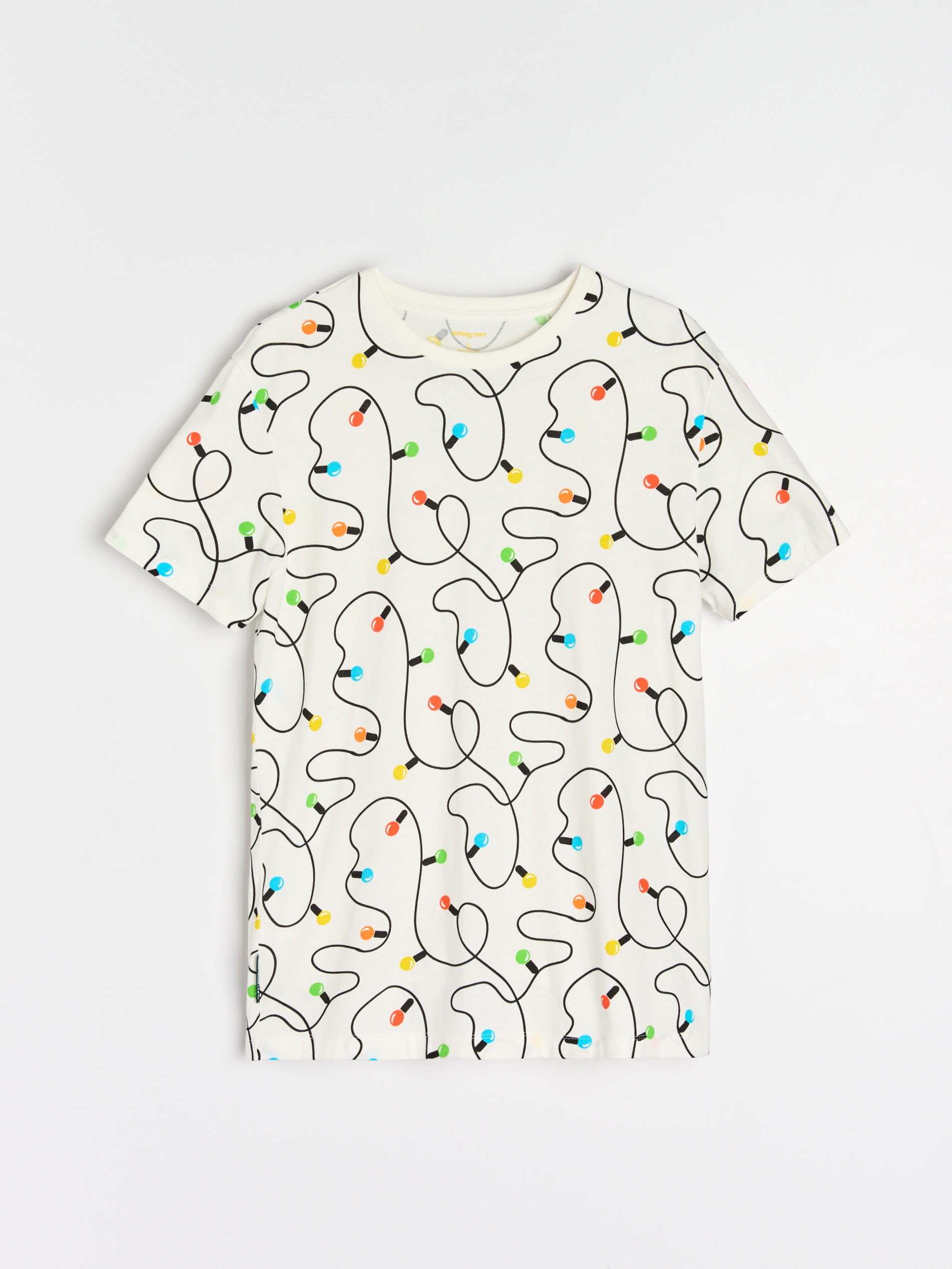 Sinsay - Μπλουζάκι με χριστουγεννιάτικο μοτίβο - κρεμ φωτογραφία