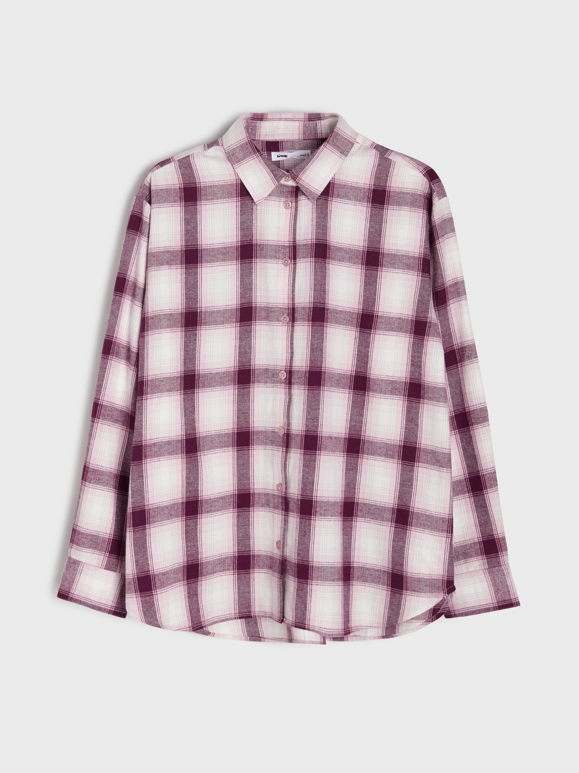 Sinsay - Flanelowa koszula w kratę z domieszką bawełny - wielobarwny