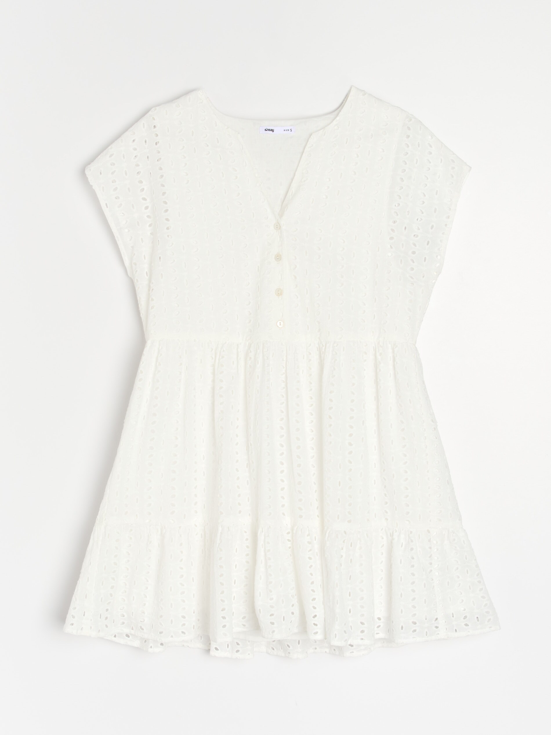 Sinsay - Δαντελένιο μίνι φόρεμα - λευκο φωτογραφία