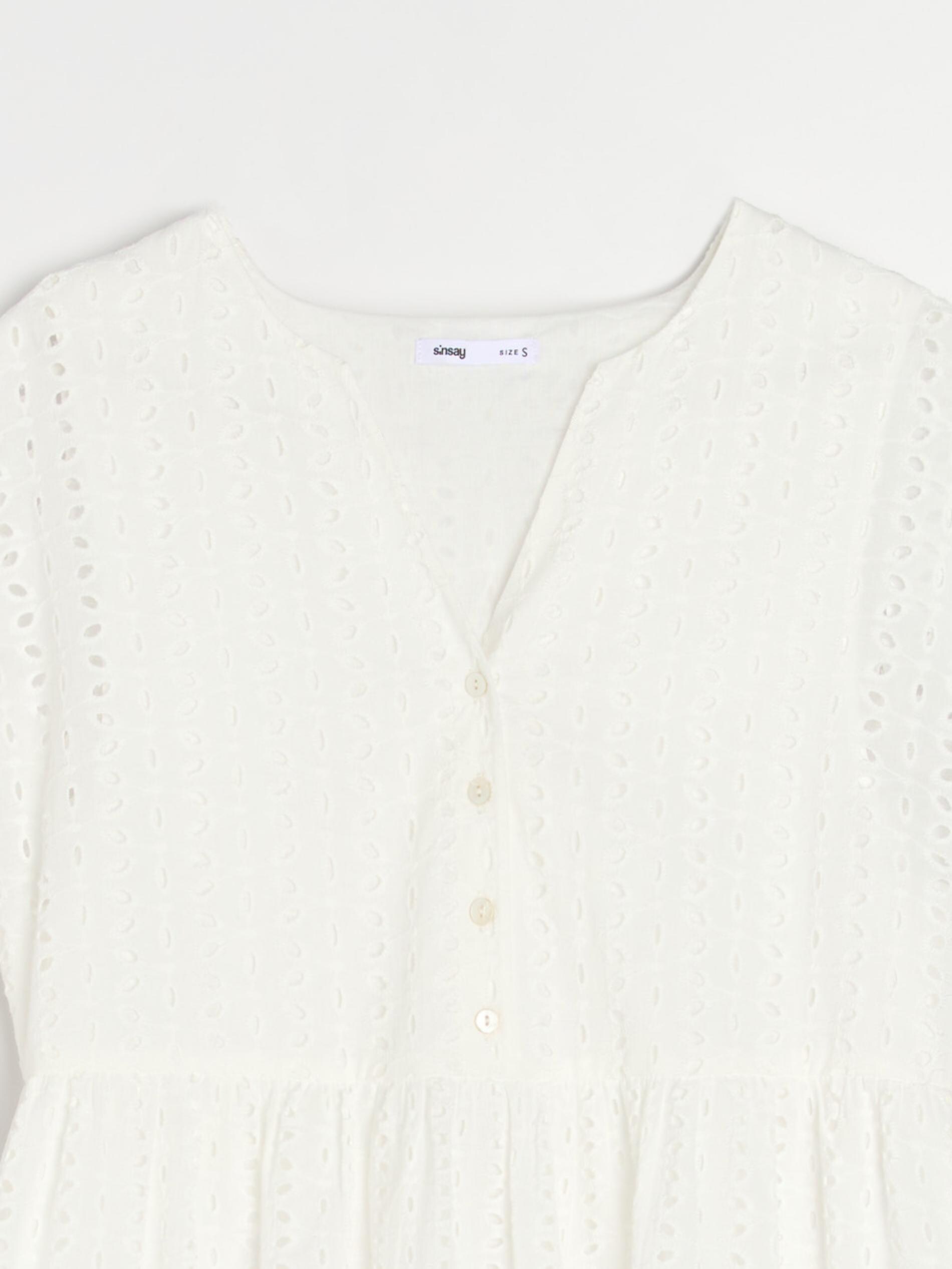 Sinsay - Δαντελένιο μίνι φόρεμα - λευκο φωτογραφία