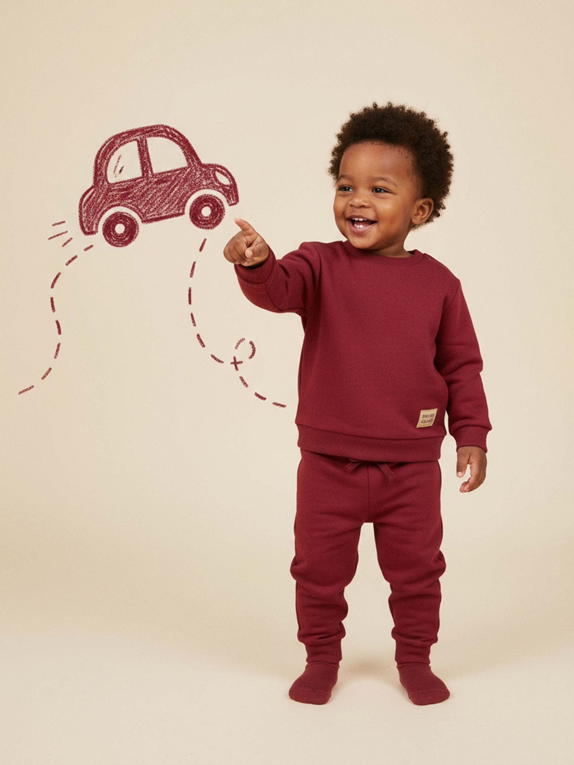 Sinsay - Σετ με φούτερ και παντελόνι - burgundy φωτογραφία