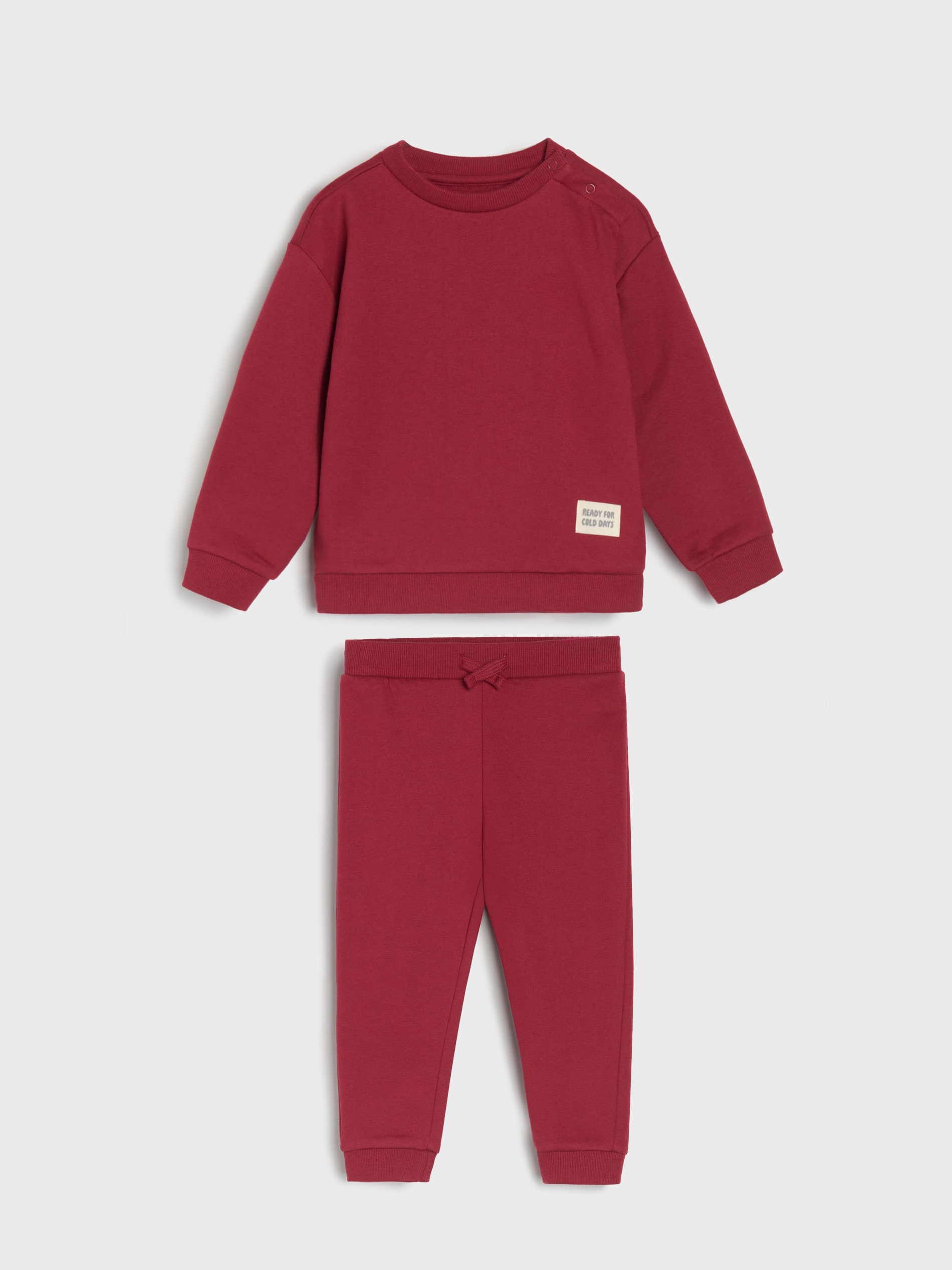 Sinsay - Σετ με φούτερ και παντελόνι - burgundy φωτογραφία