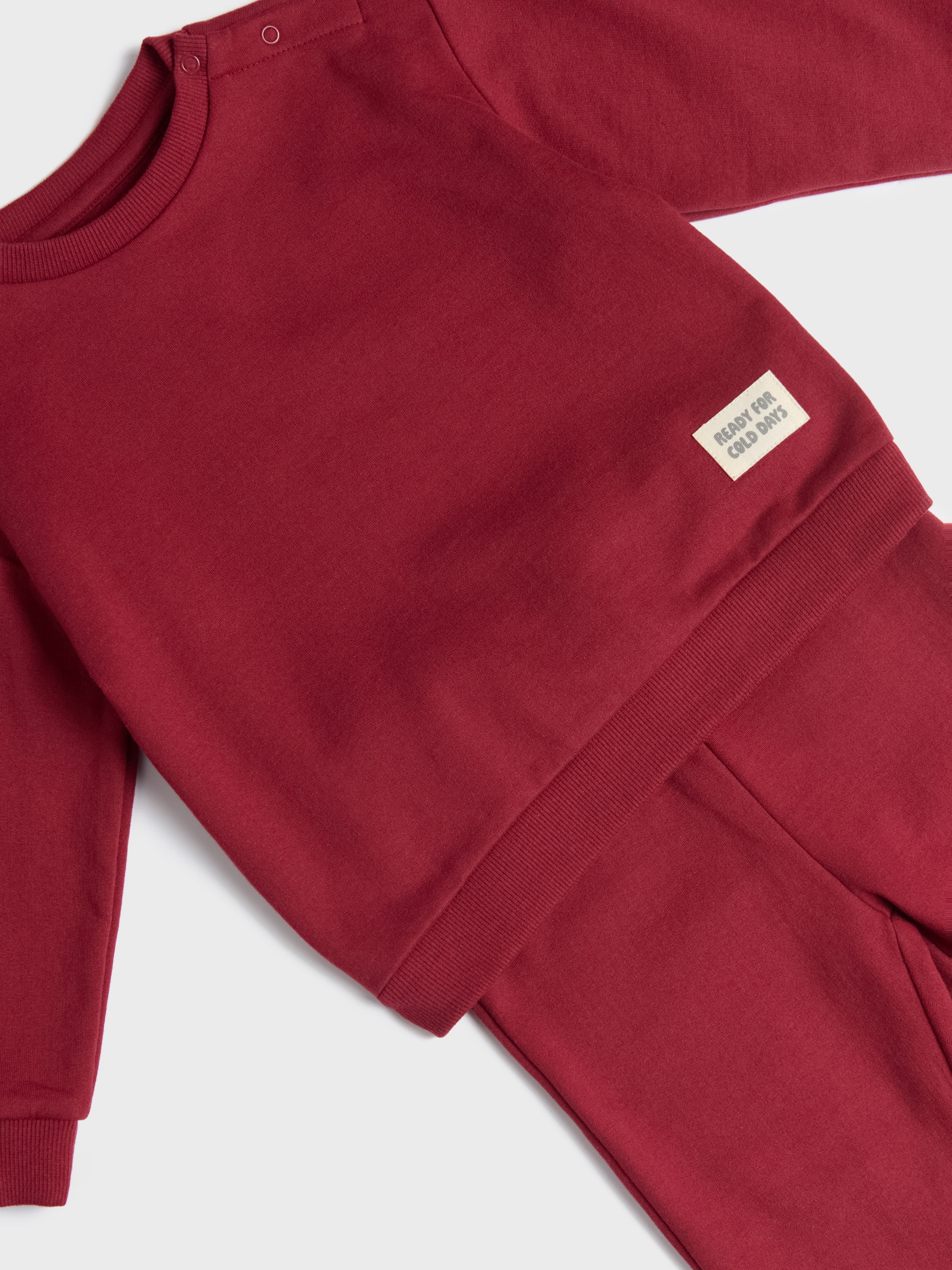 Sinsay - Σετ με φούτερ και παντελόνι - burgundy φωτογραφία