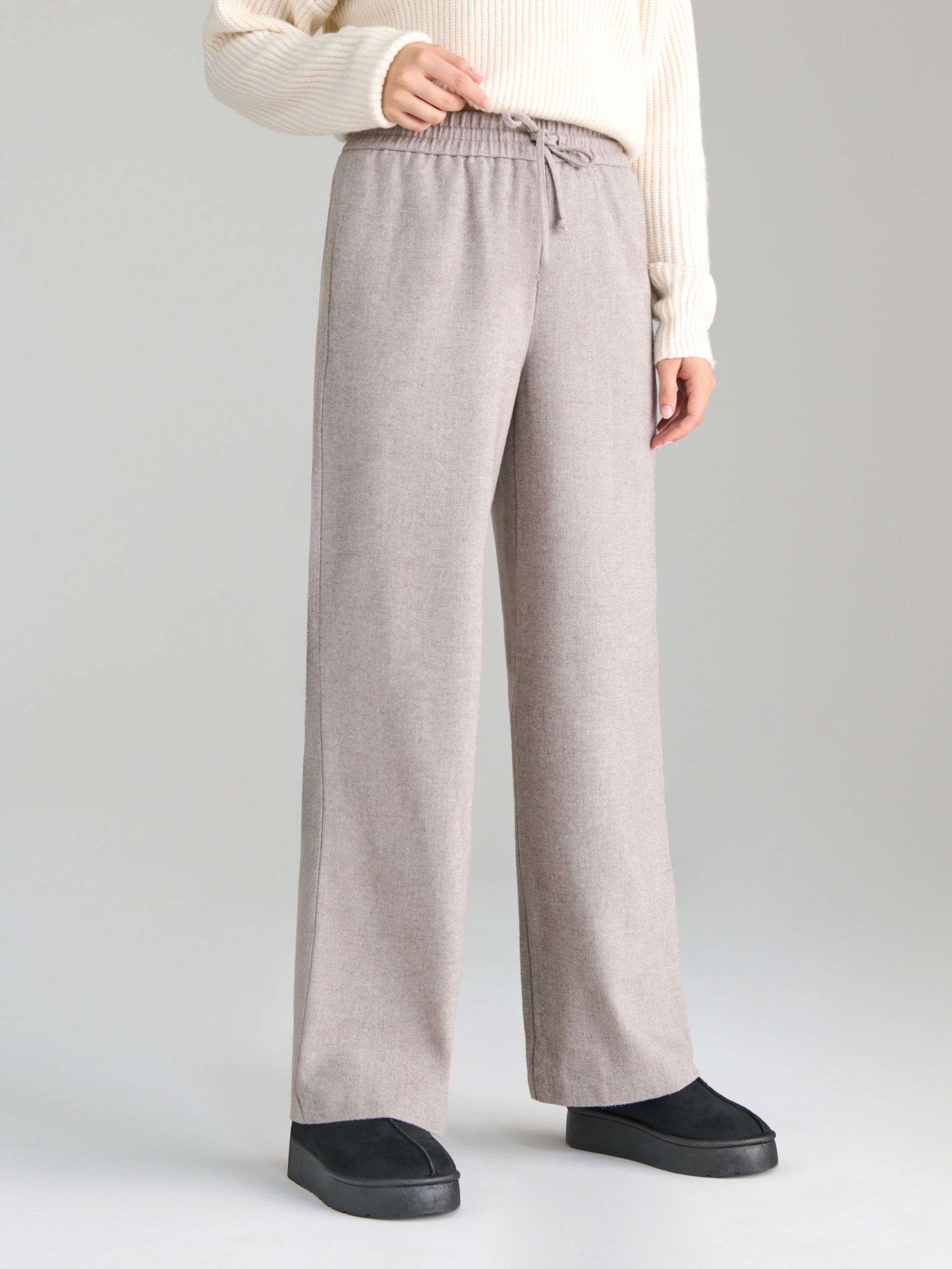 Sinsay - Wide Leg Pantalone - BEŽ