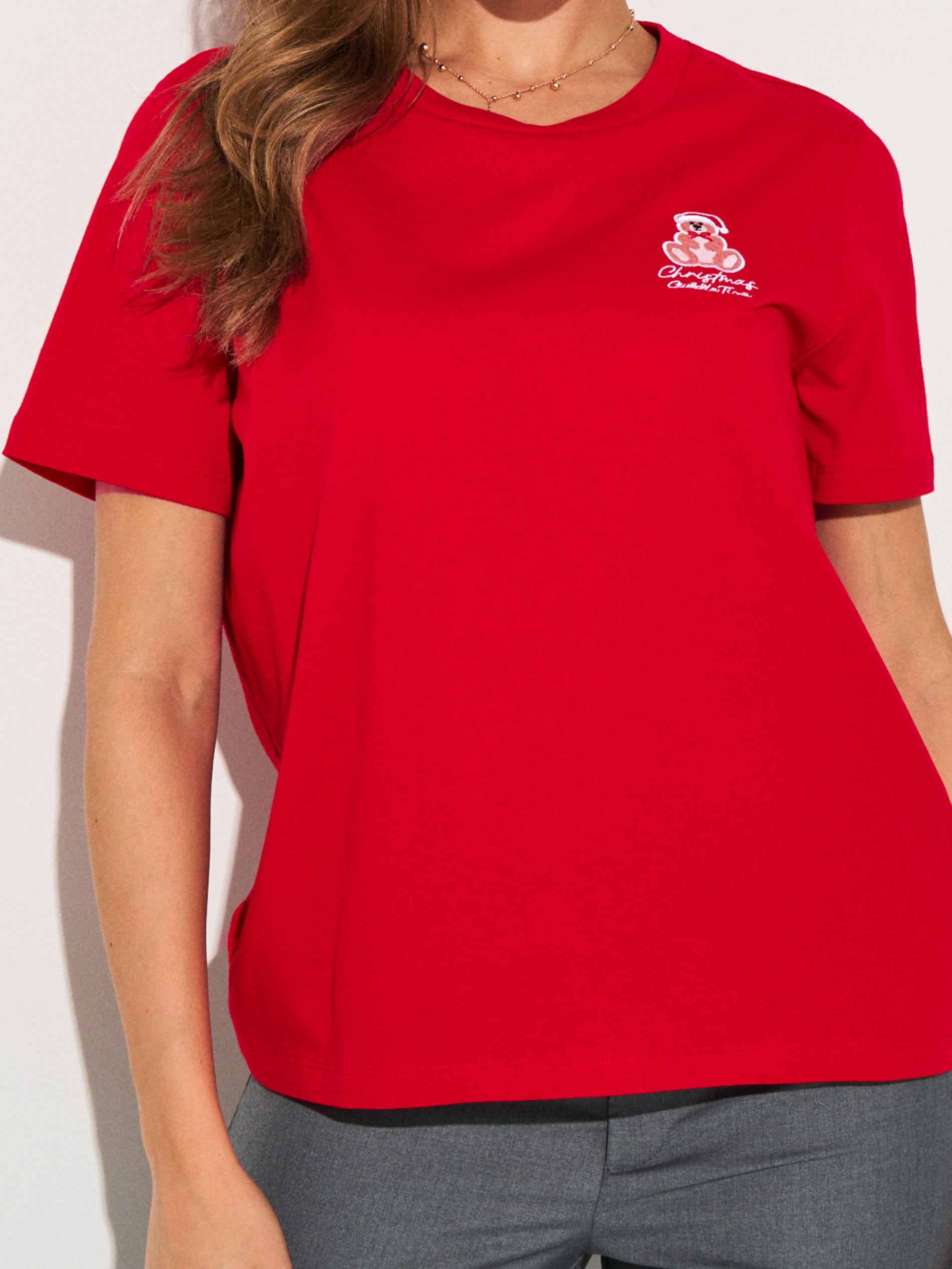 Sinsay - Βαμβακερό μπλουζάκι - κοκκινο φωτογραφία