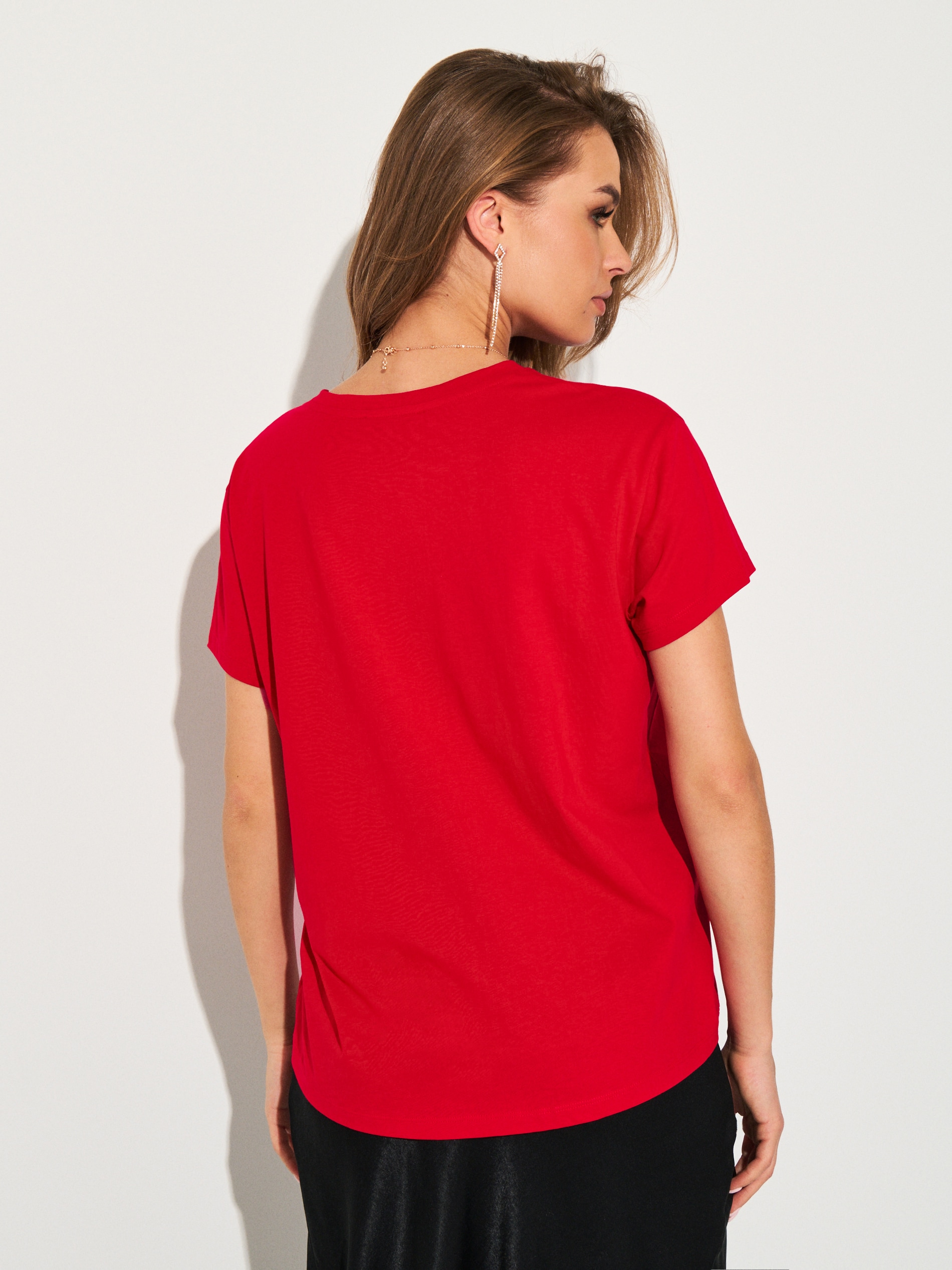 Sinsay - Βαμβακερό μπλουζάκι με στάμπα - κοκκινο φωτογραφία