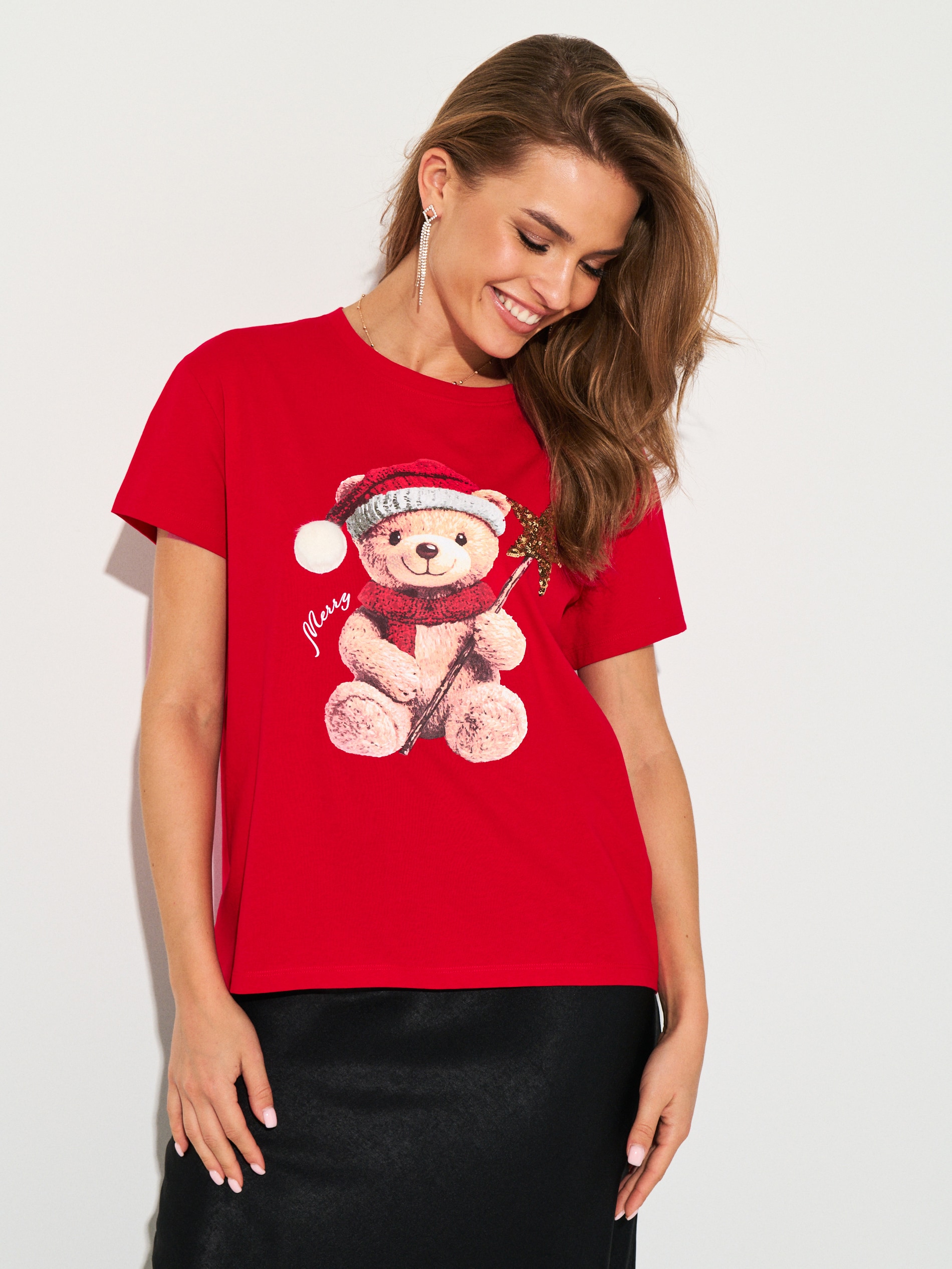 Sinsay - Βαμβακερό μπλουζάκι με στάμπα - κοκκινο φωτογραφία