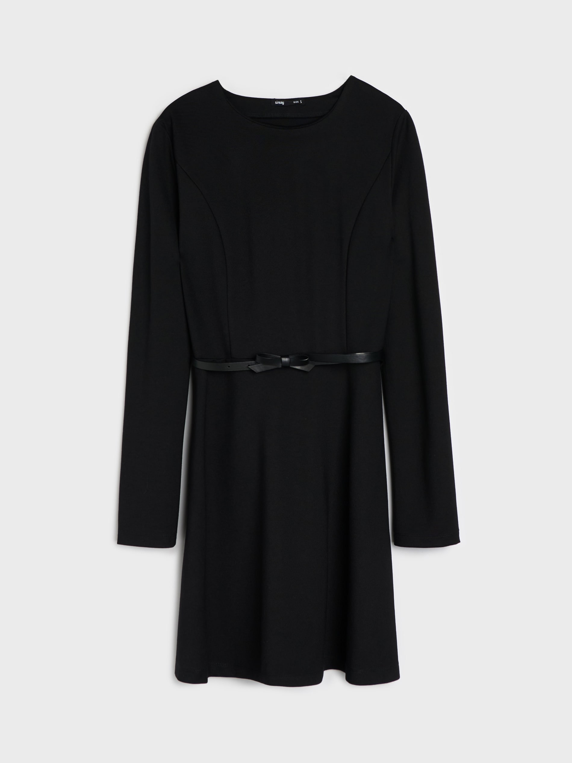 Sinsay - Midi φόρεμα με ζώνη - μαυρο φωτογραφία