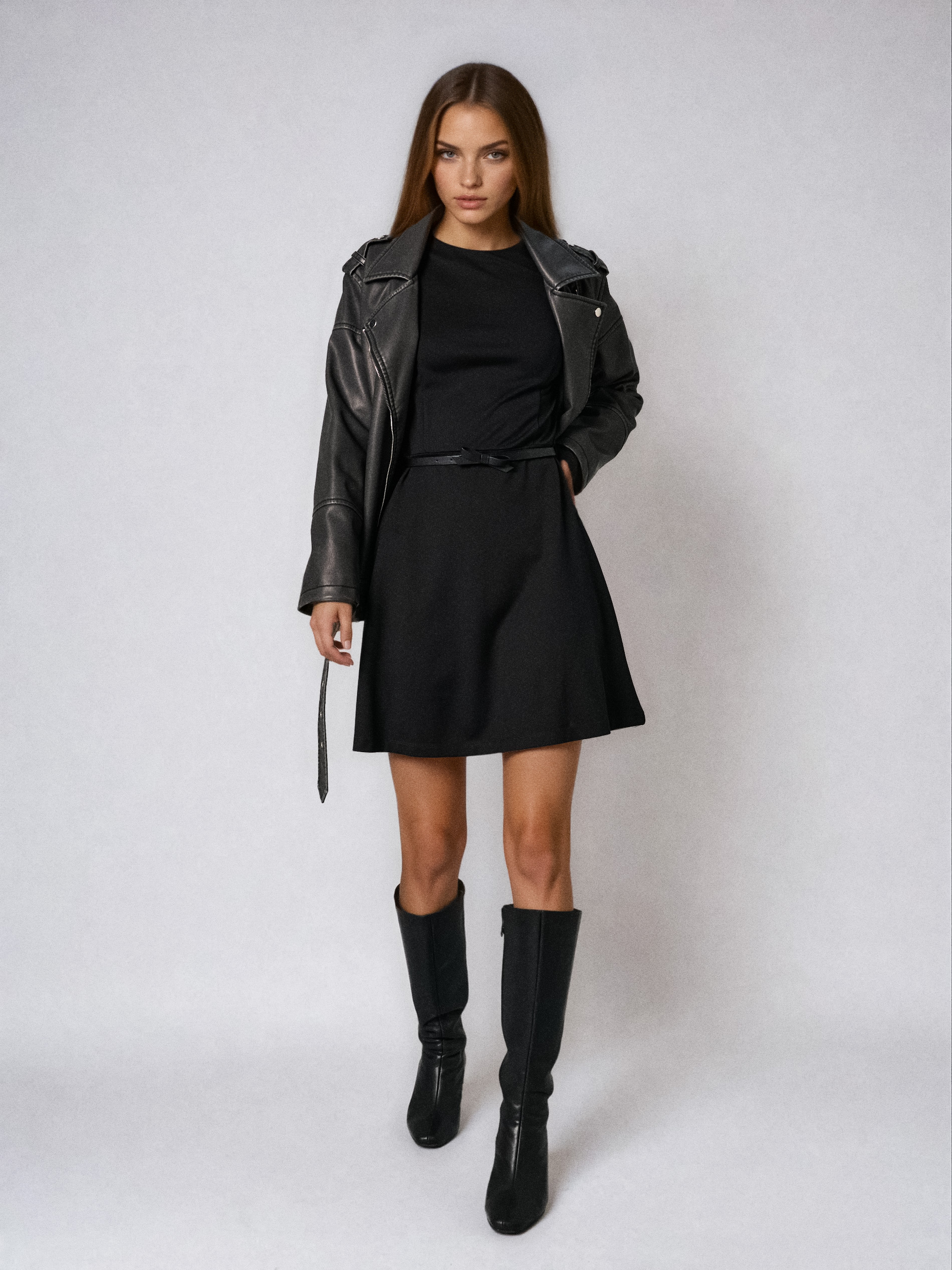 Sinsay - Midi φόρεμα με ζώνη - μαυρο φωτογραφία