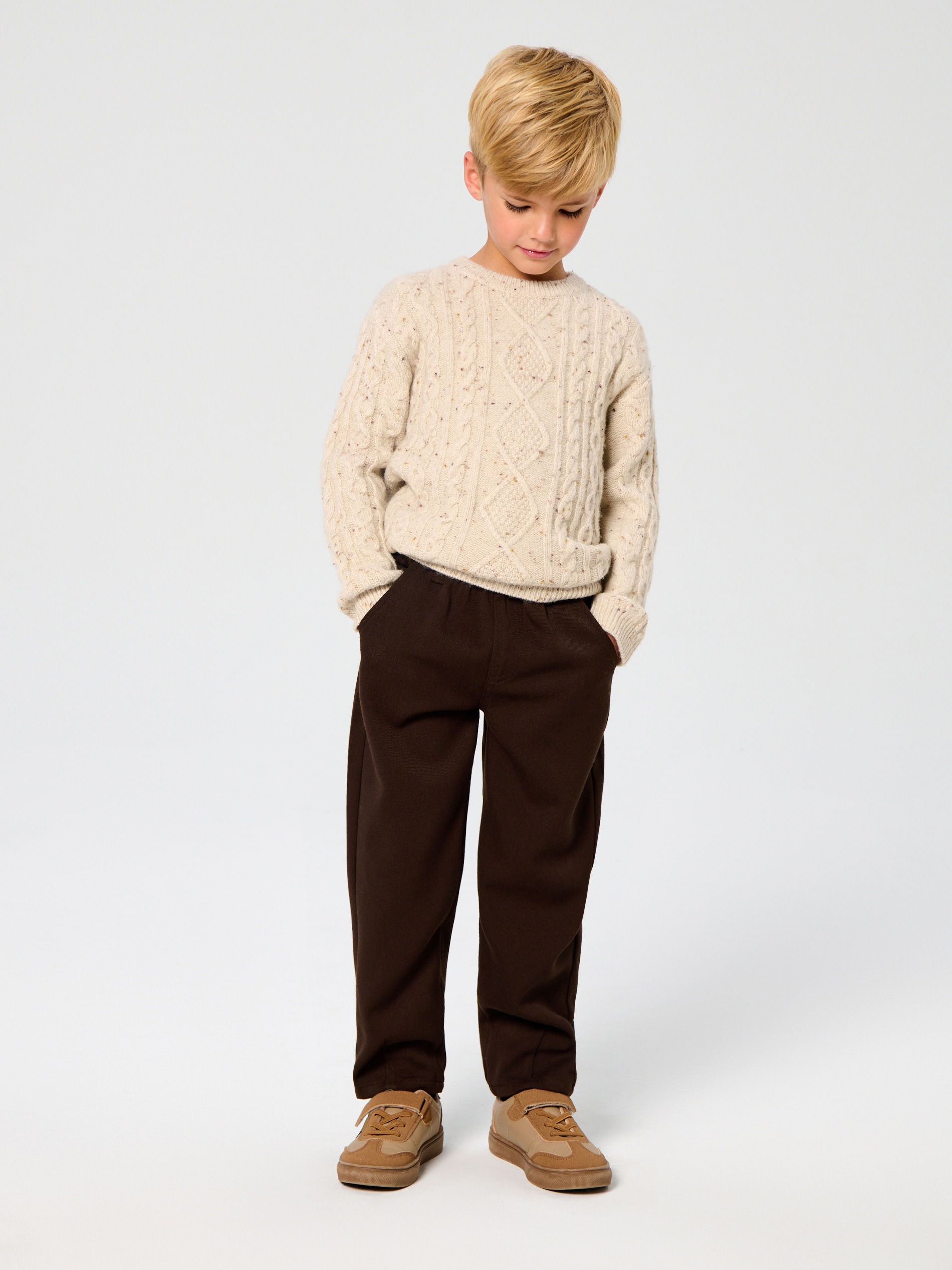 Sinsay - Spodnie z domieszką wiskozy - brązowy