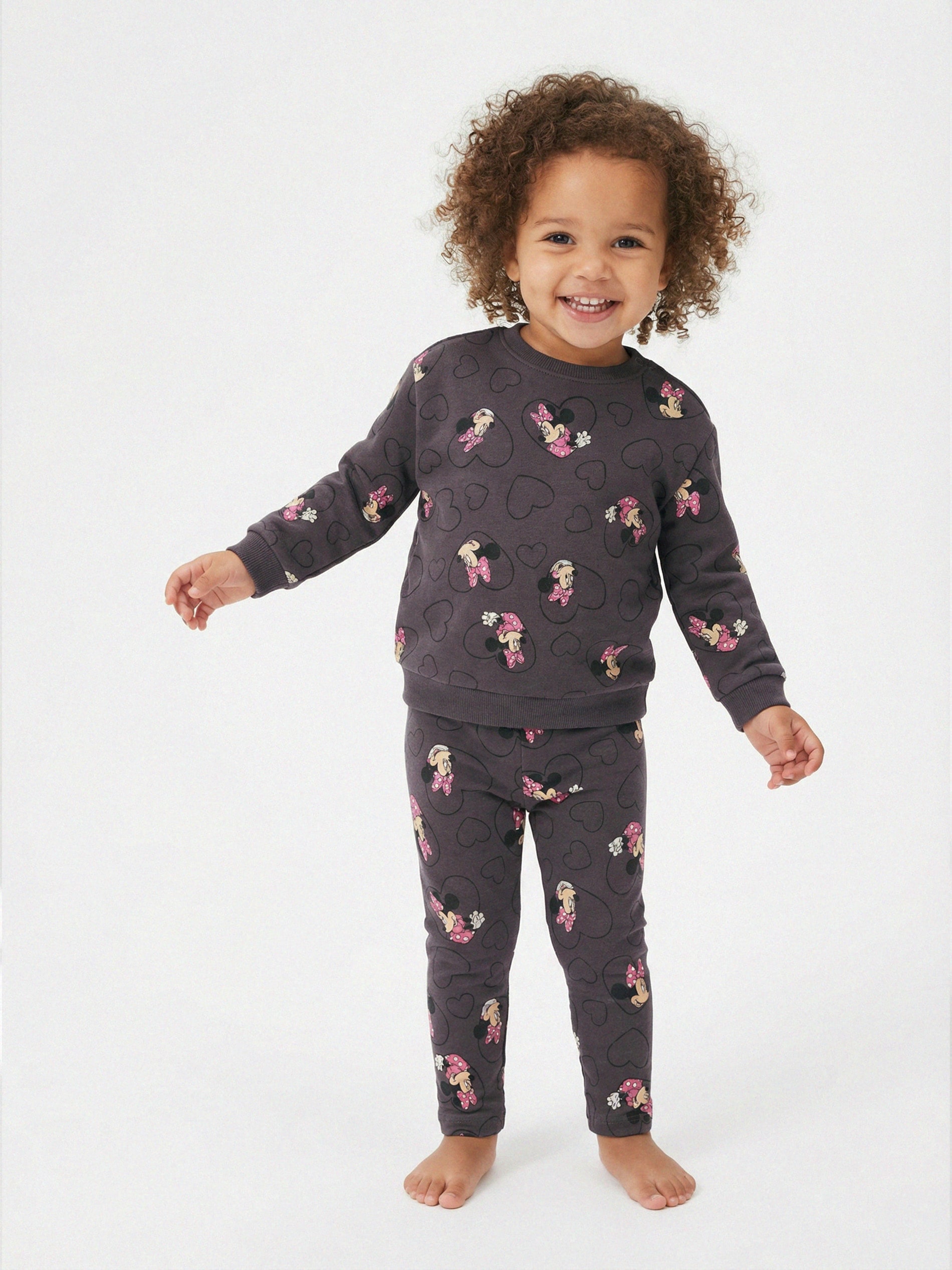 Sinsay - Komplet: bluza i spodnie Minnie Mouse - szary