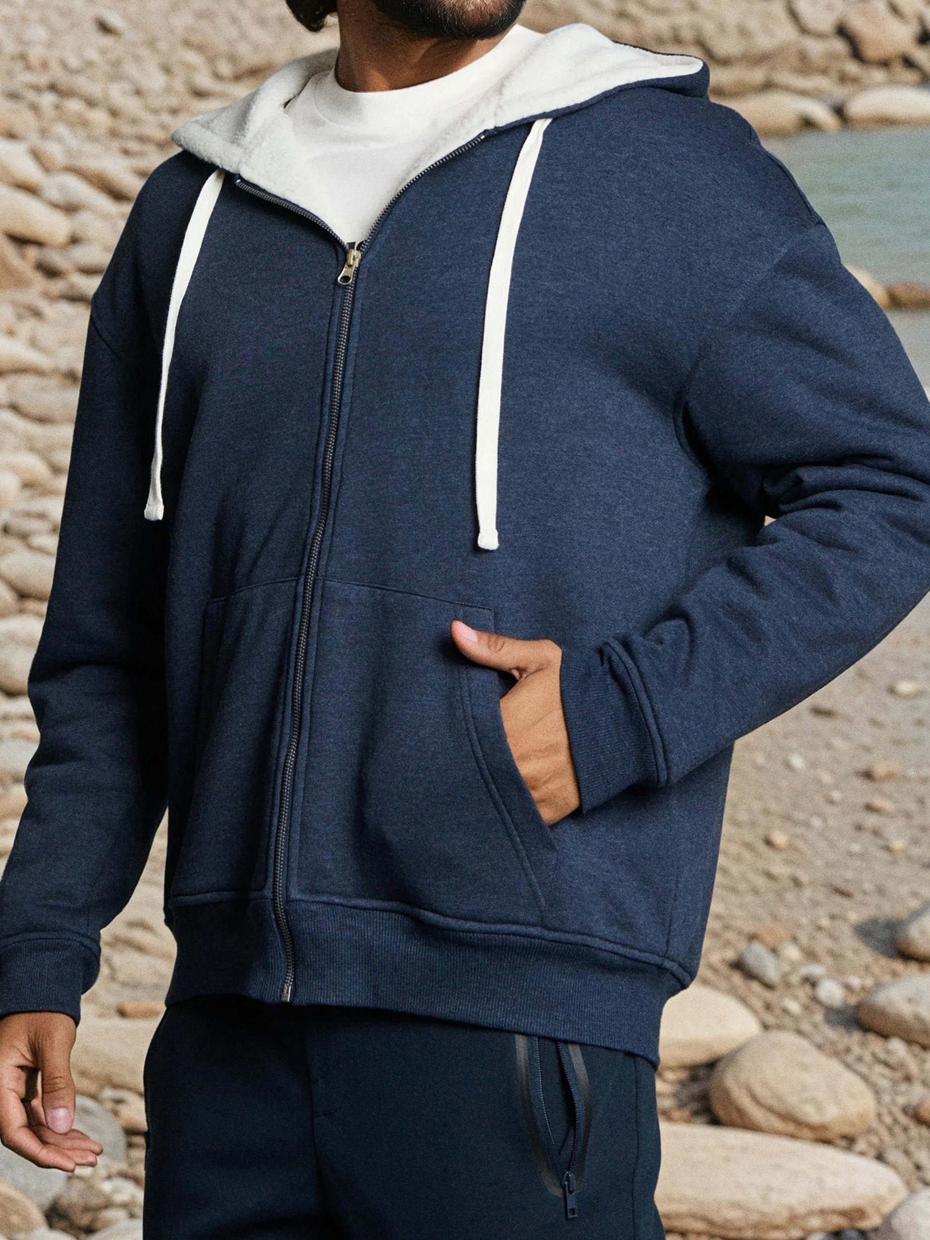 Sinsay - Φούτερ με φερμουάρ - ναυτικο μπλε φωτογραφία