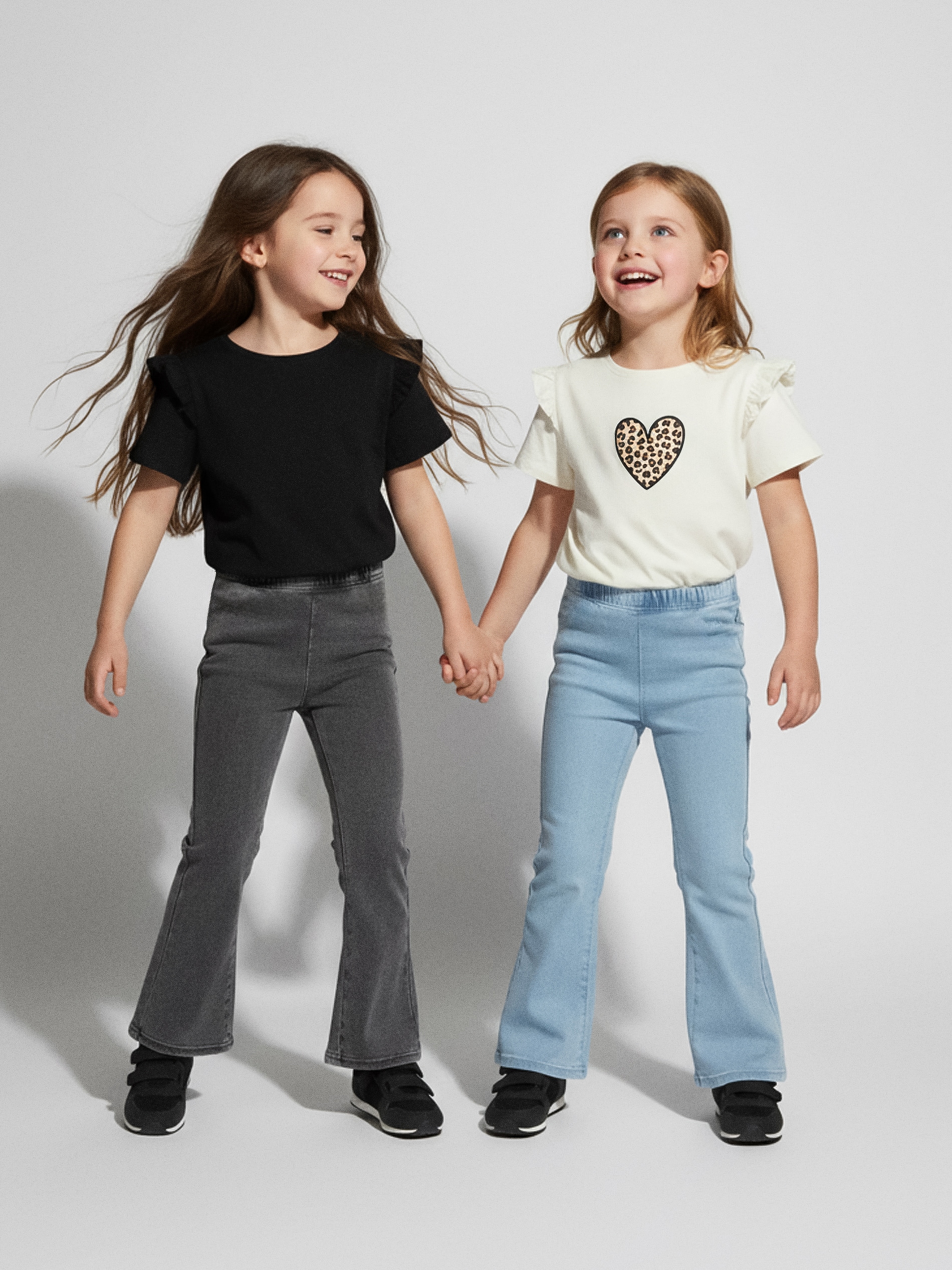 Sinsay - Spodnie flare z efektem sprania 2 pack - wielobarwny