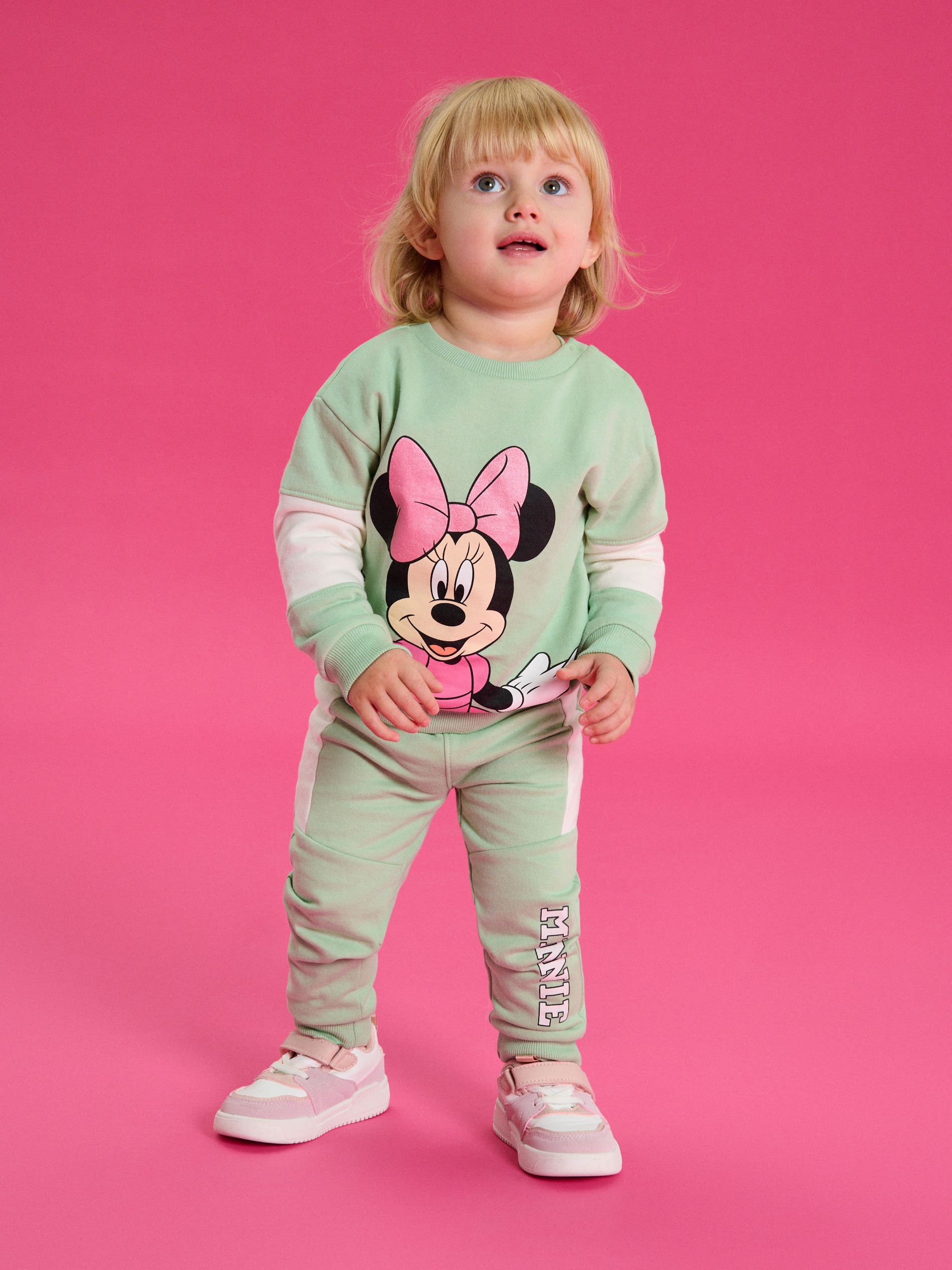 Sinsay - Komplet dresowy z nadrukiem Minnie Mouse - zielony