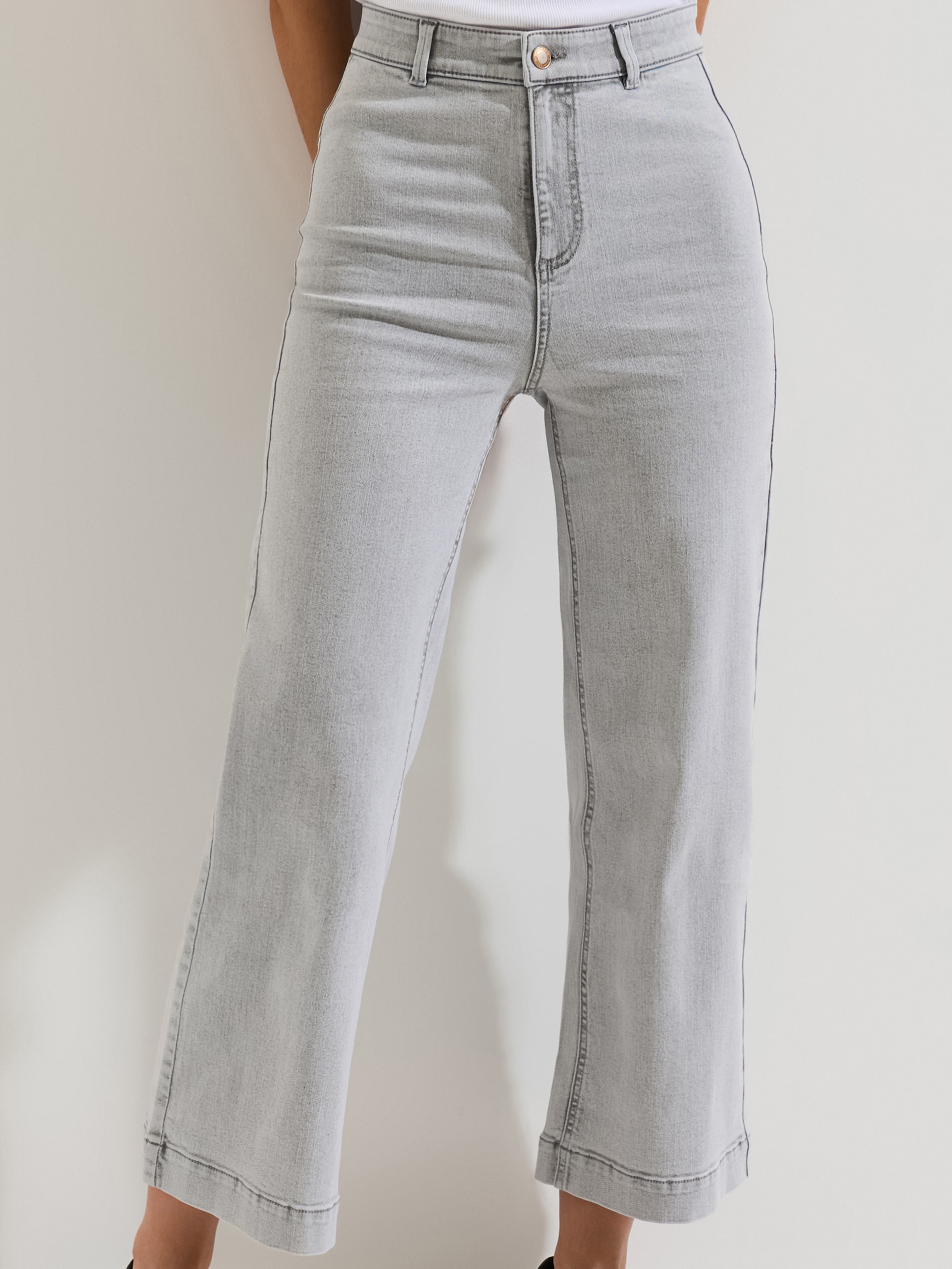 Sinsay - Jeansy culotte - szary