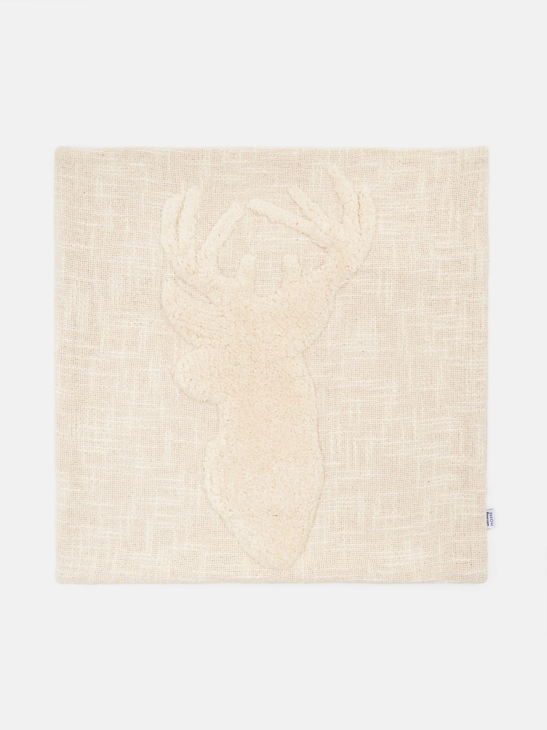 Sinsay - Μαξιλαροθήκη με σχέδιο από ταράνδο - κρεμ φωτογραφία