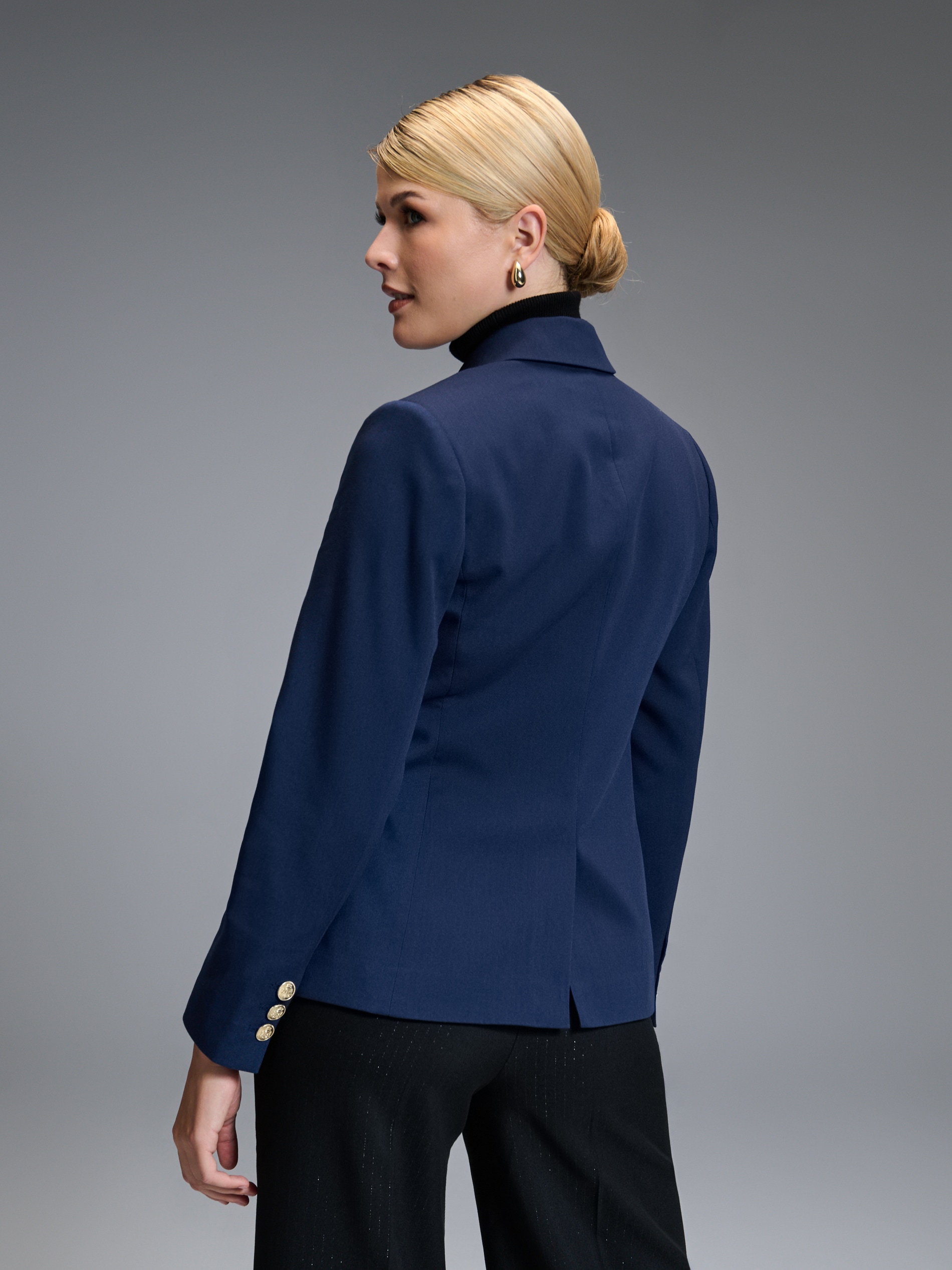 Sinsay - Blazer Cu Un Singur Nasture - Bleumarin