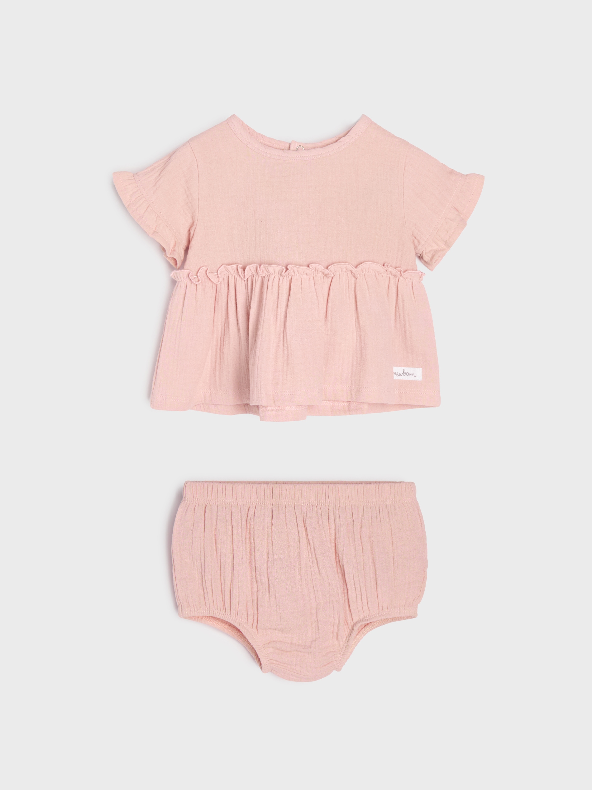 Sinsay - Bawełniany komplet: bluzka i szorty - różowy