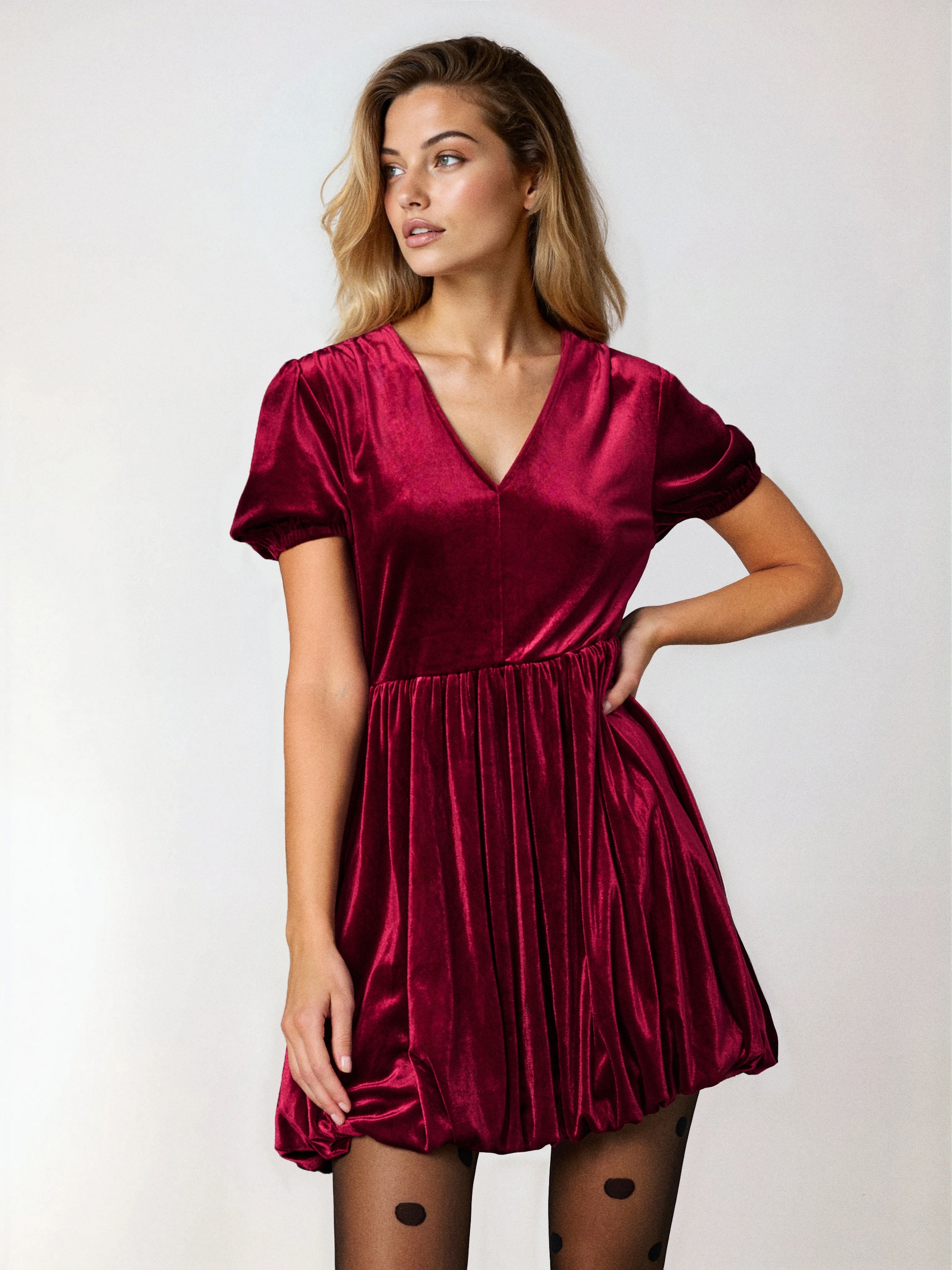 Sinsay - Φούστα μπαλόνι - burgundy φωτογραφία