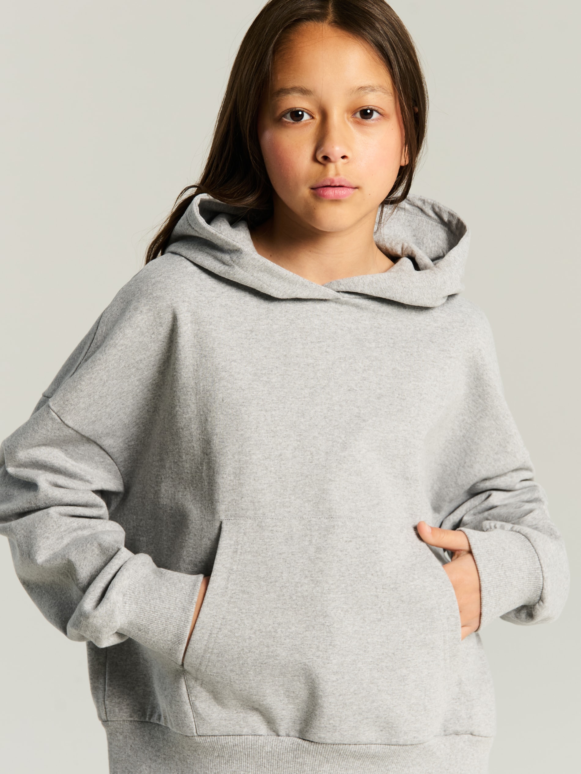 Sinsay - Bluza z kapturem basic - szary