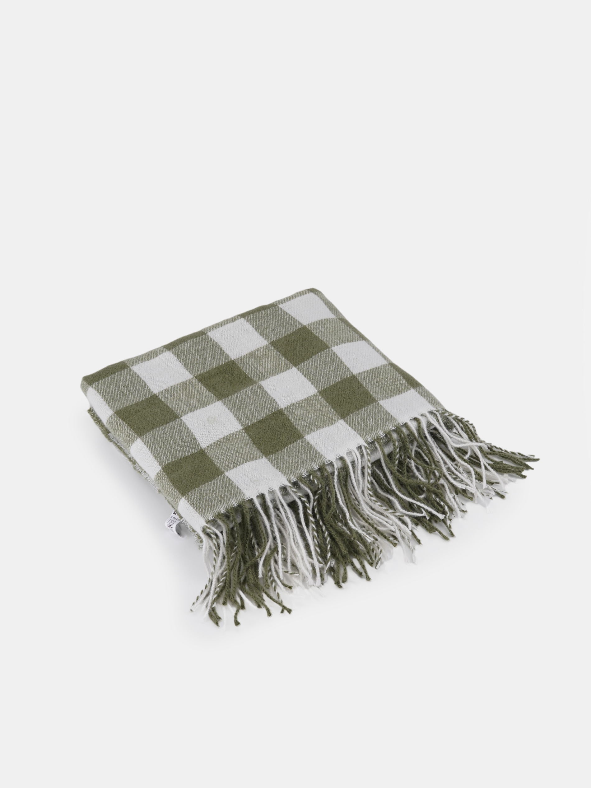 Sinsay - Κουβέρτα με κρόσσια - χακί φωτογραφία