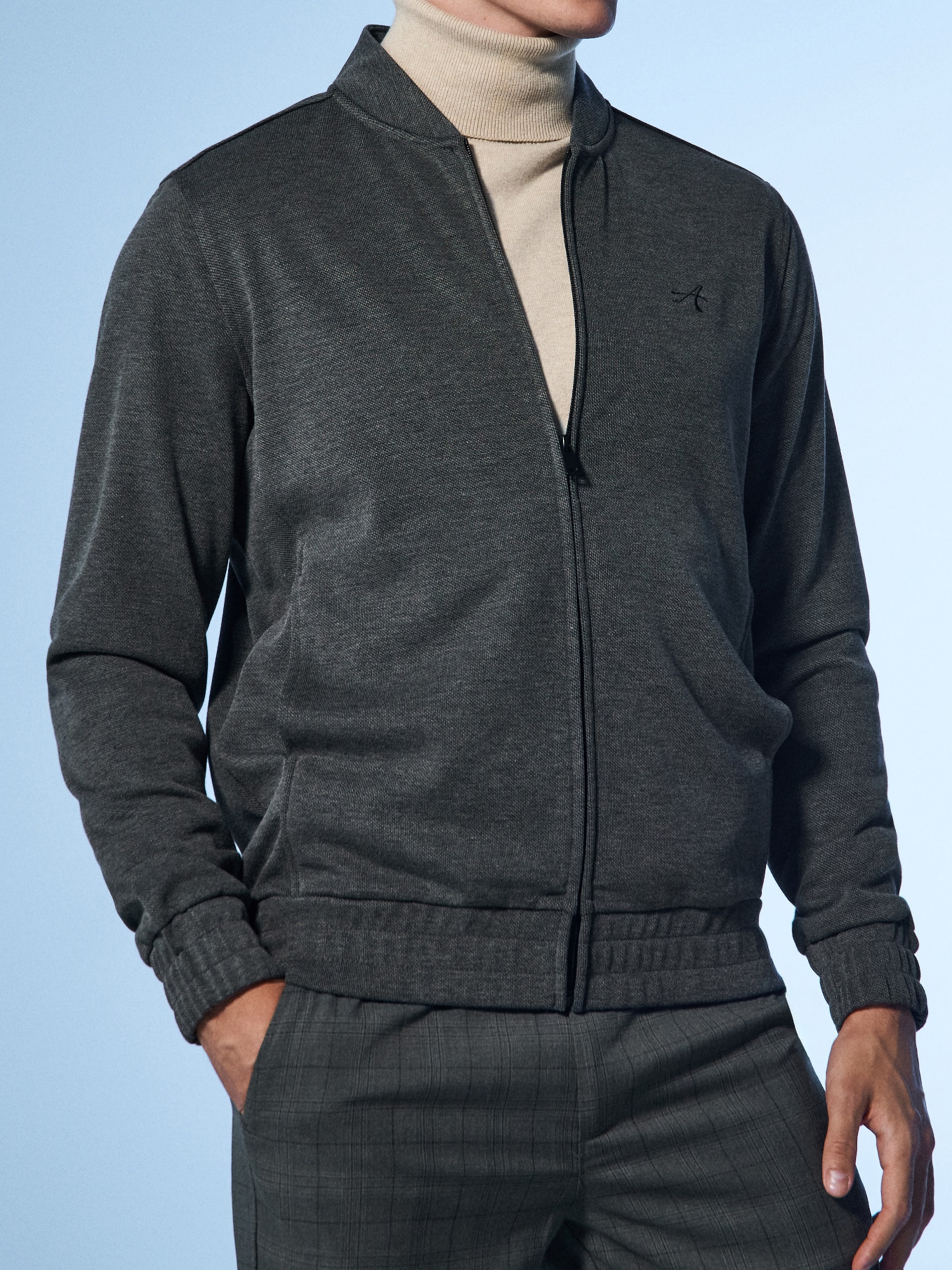 Sinsay - Bluza bomber z haftem - czarny