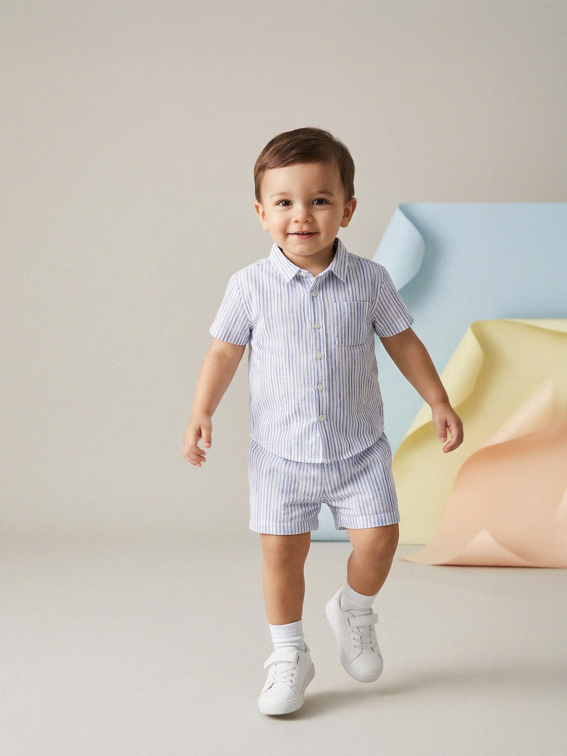 Sinsay - Komplet: koszula i szorty - wielobarwny