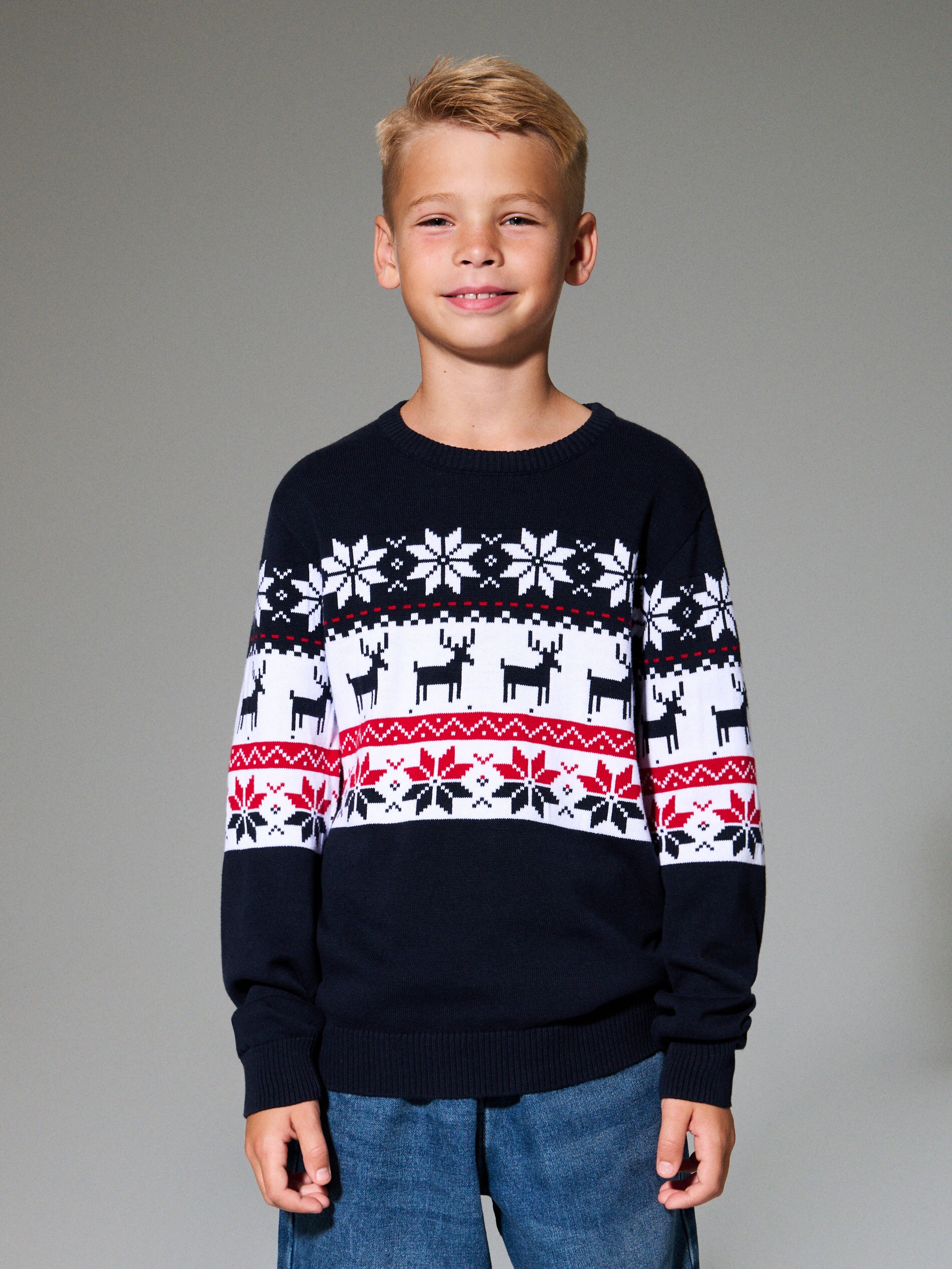 Sinsay - Πουλόβερ με χριστουγεννιάτικο θέμα - ναυτικο μπλε φωτογραφία