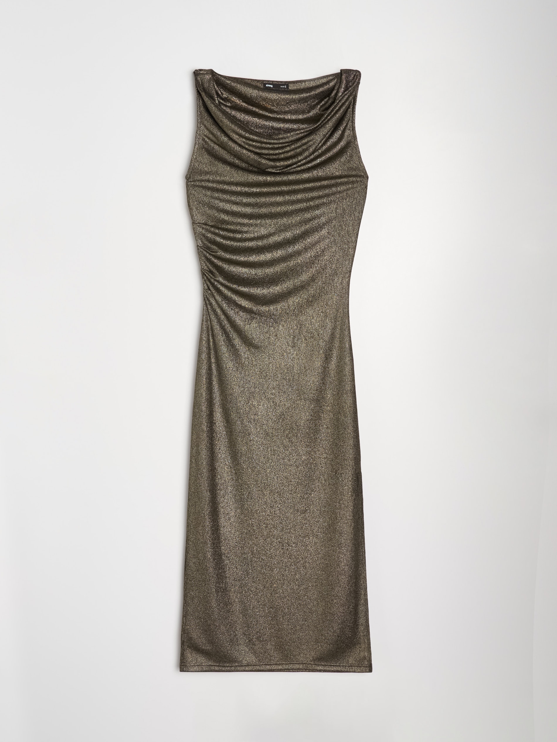 Sinsay - Φόρεμα midi με σούρες - χρυσο φωτογραφία