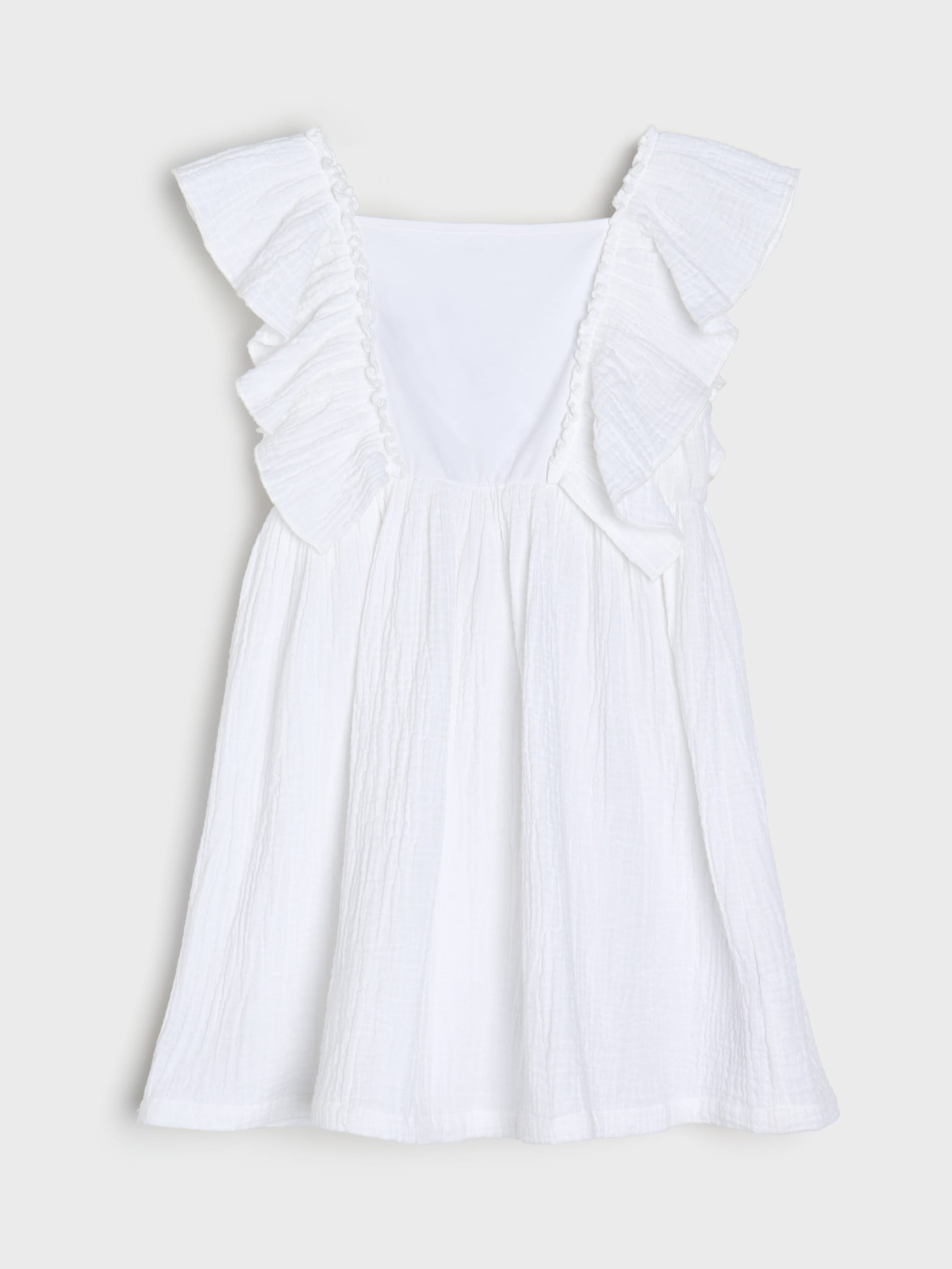 Sinsay - Sukienka babydoll z ozdobnymi falbanami - biały