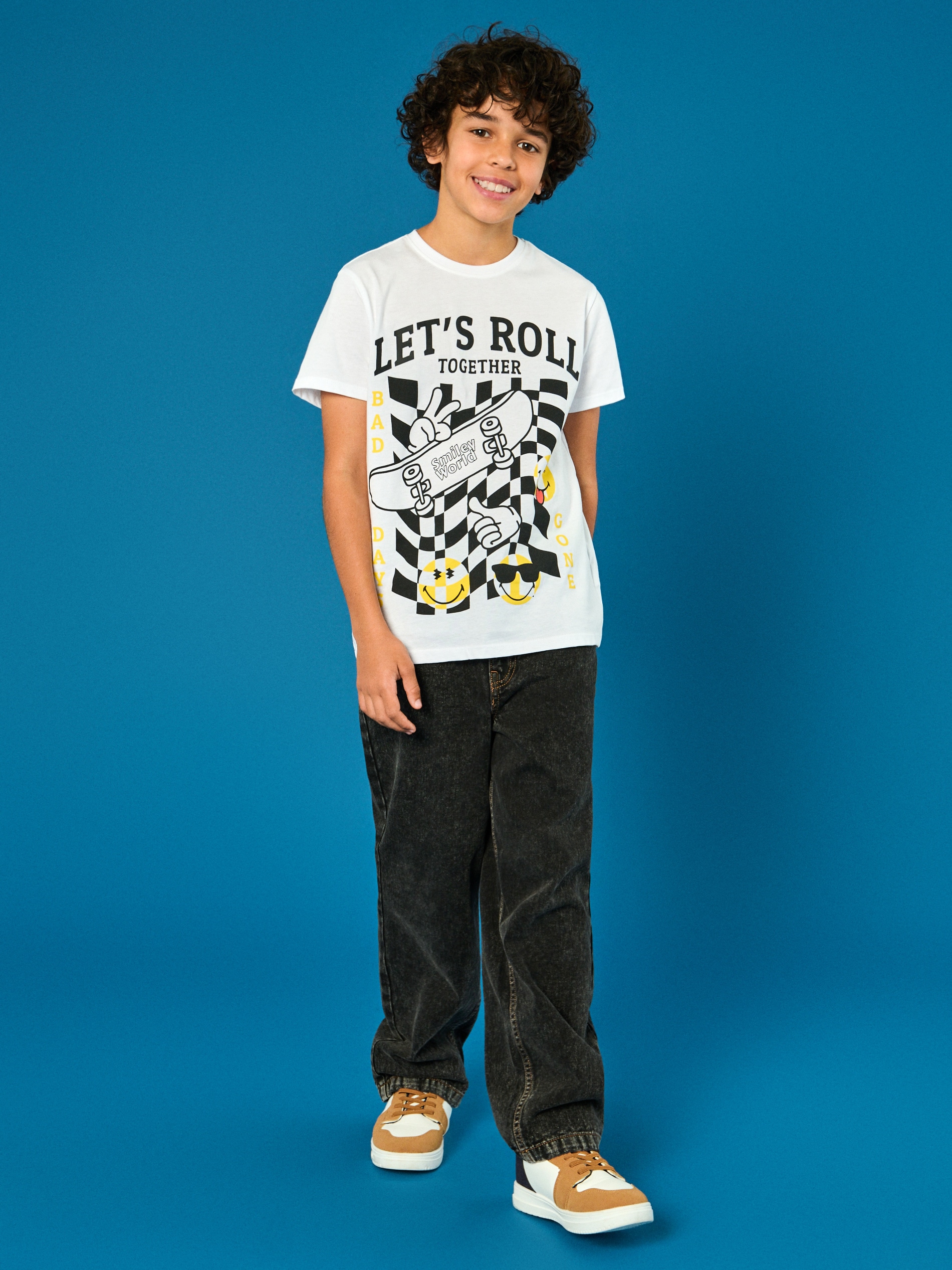 Sinsay - Tricou SMILEY WORLD - Alb