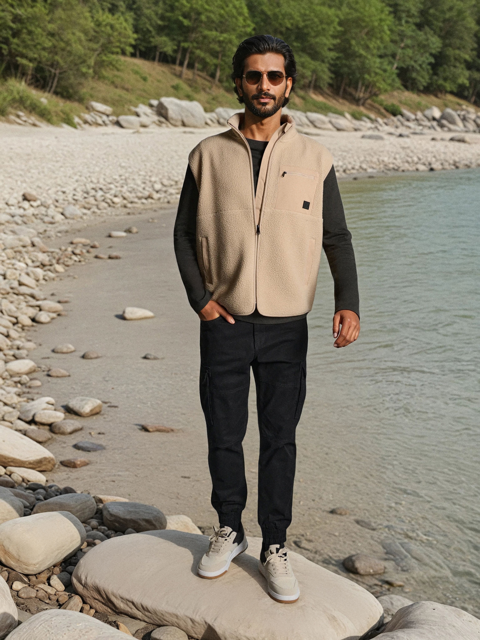 Sinsay - Φούτερ χωρίς μανίκια - μπεζ φωτογραφία